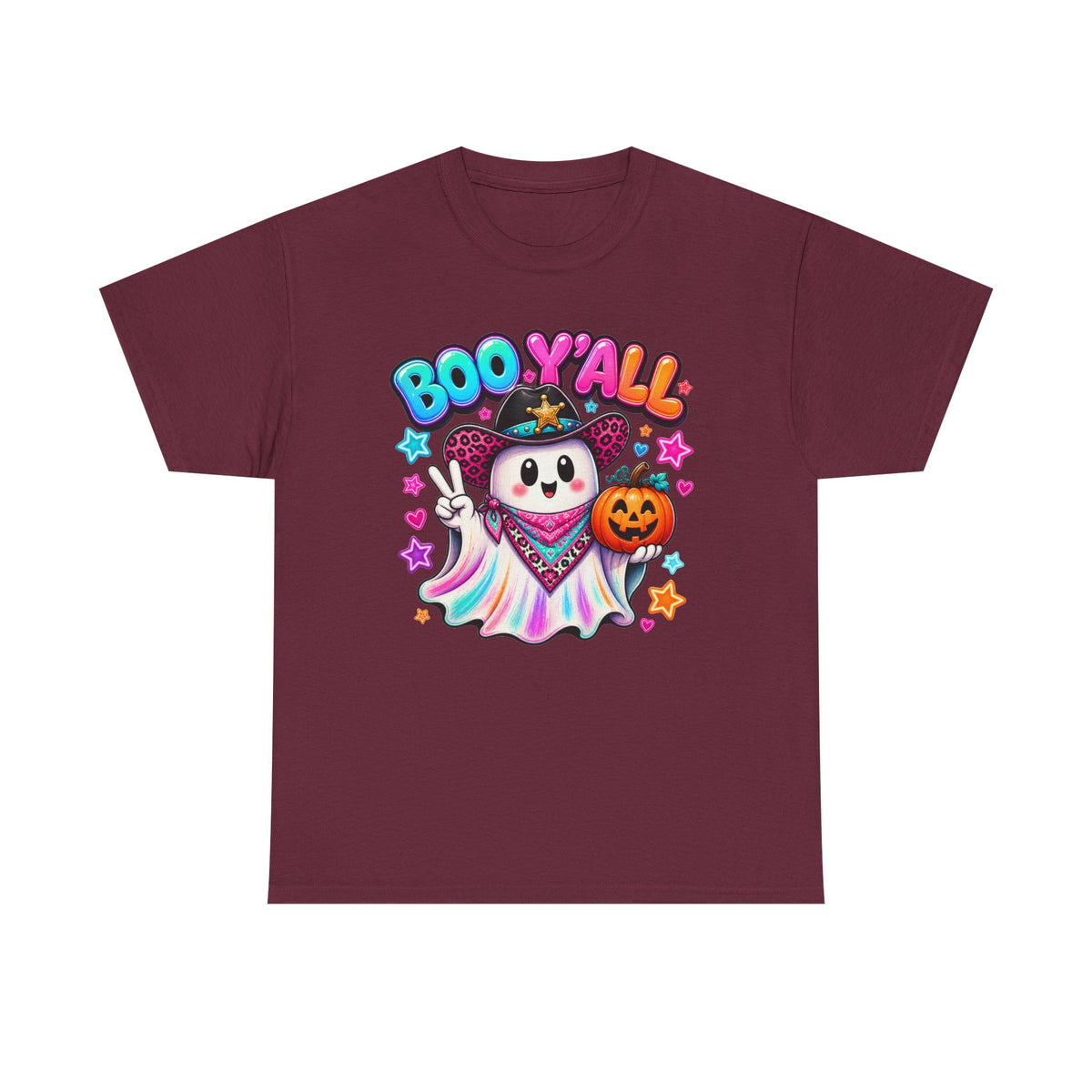 Boo Y’all Ghost Tee — Cute Halloween Pumpkin Trick-or-Treat T-Shirt