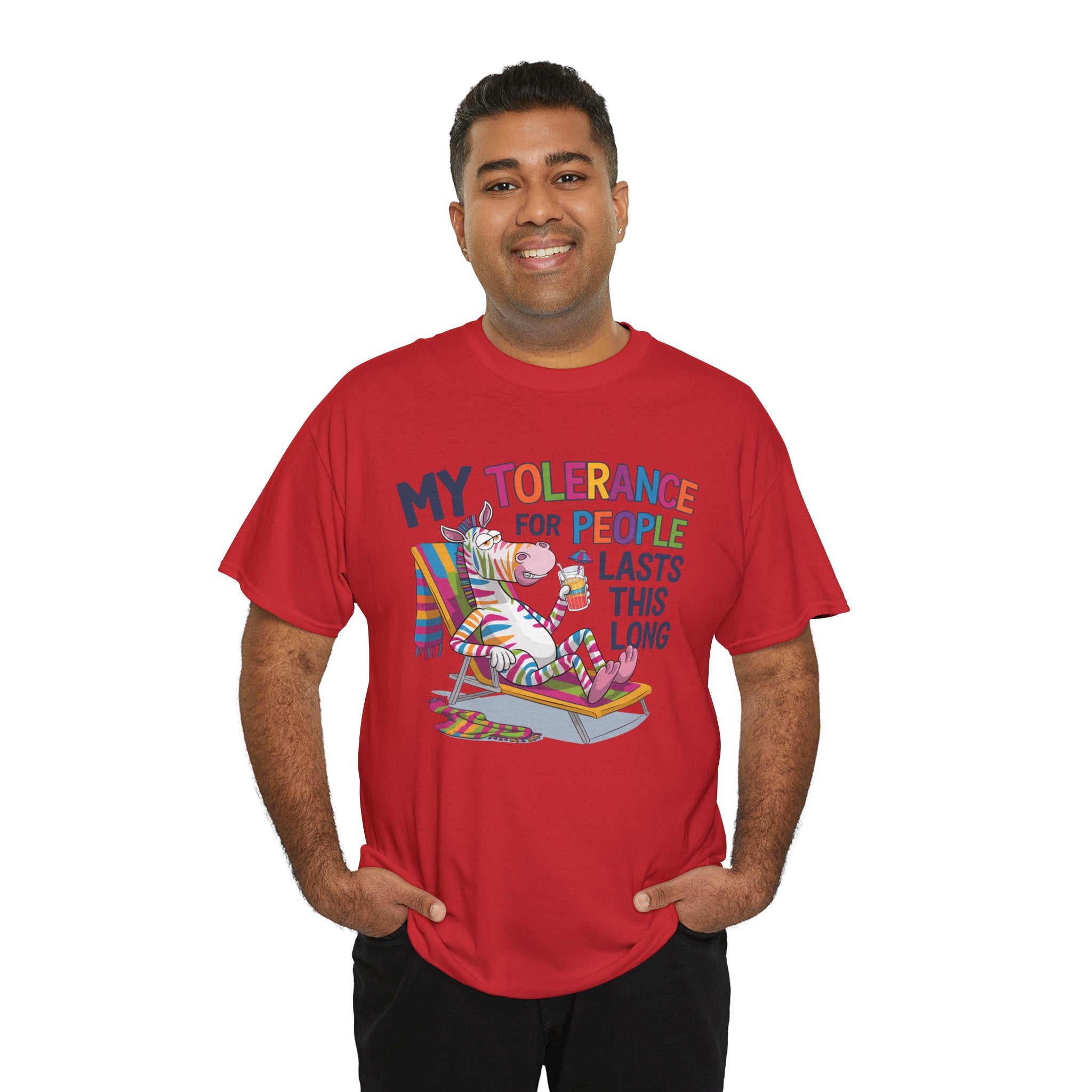 Funny Unicorn T-Shirt — “My Tolerance for People Lasts This Long” Graphic Tee