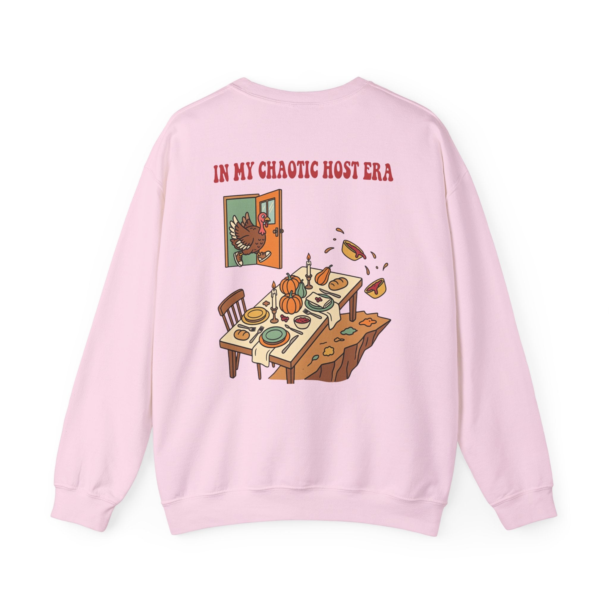 Funny Thanksgiving Host Crewneck Sweatshirt — My Table Seats 6 My Anxiety Seats 12 Gift Pullover