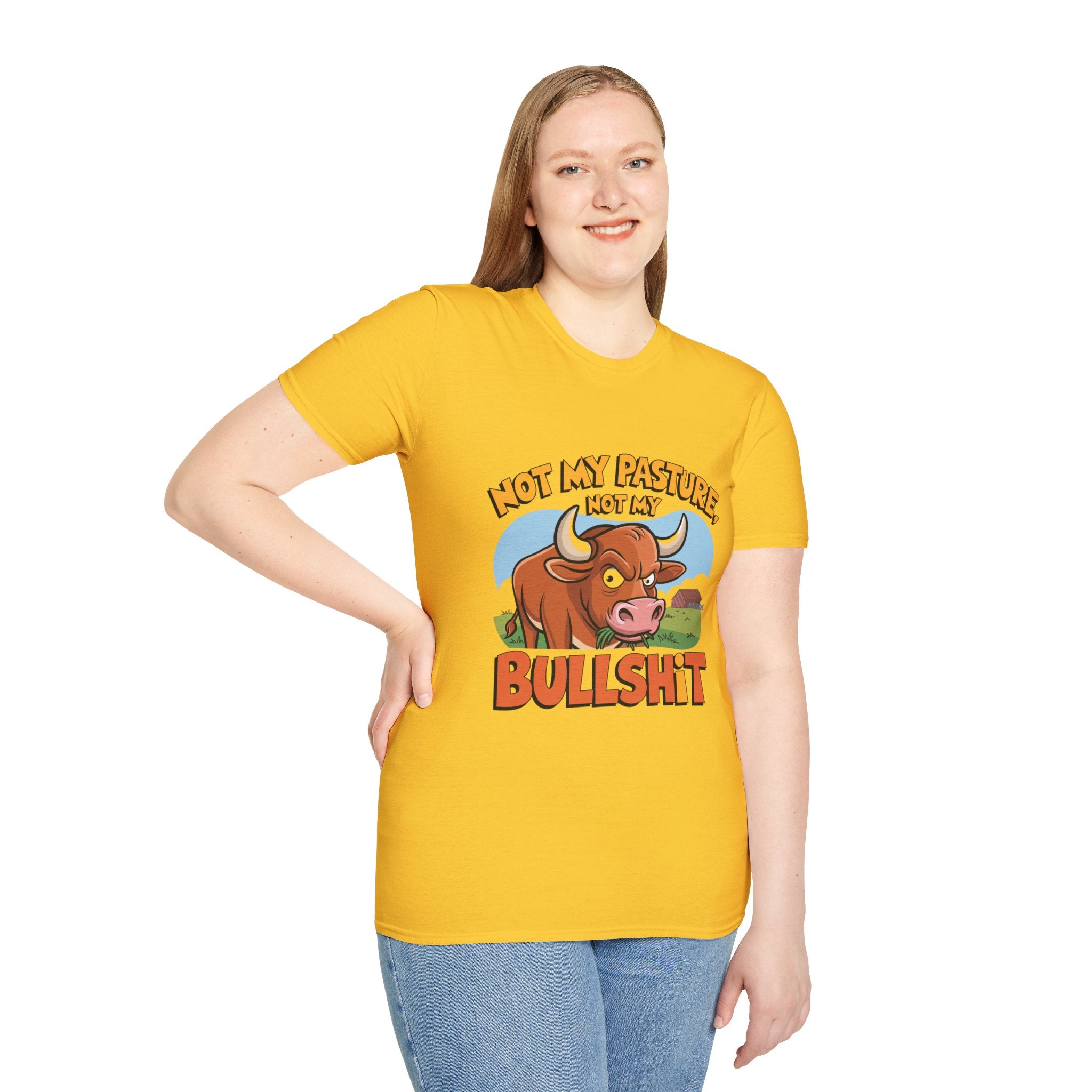 Not My Pasture Not My Bullshit T-Shirt — Funny Cow Graphic Tee