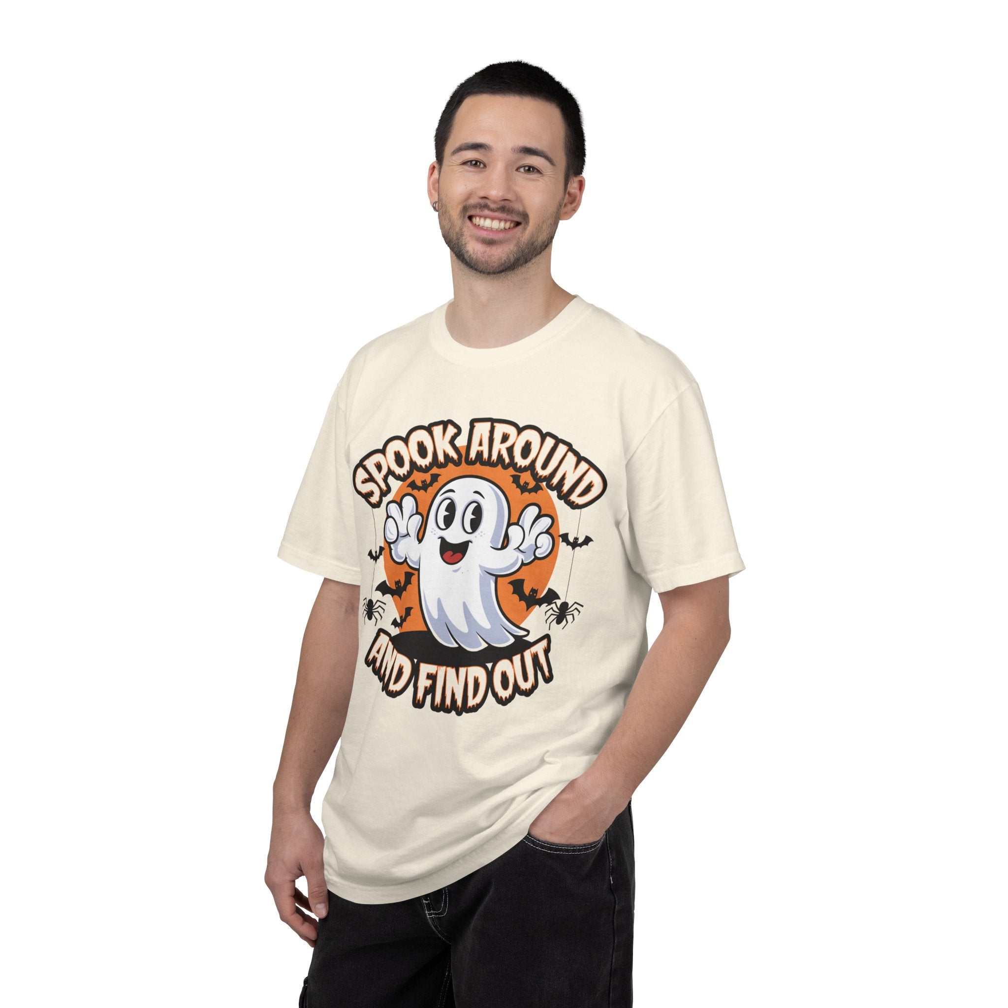 Halloween Ghost T-Shirt — “Spook Around and Find Out” Cute Retro Graphic Tee