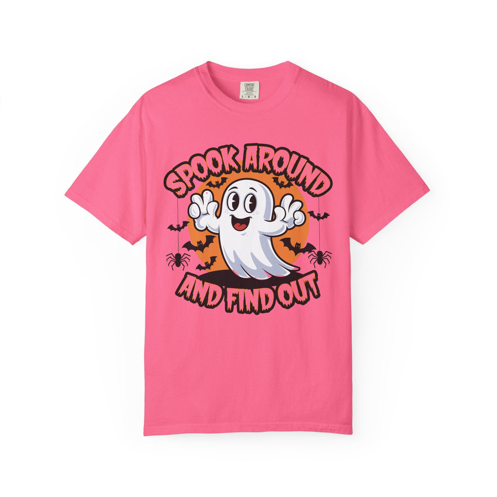 Halloween Ghost T-Shirt — “Spook Around and Find Out” Cute Retro Graphic Tee