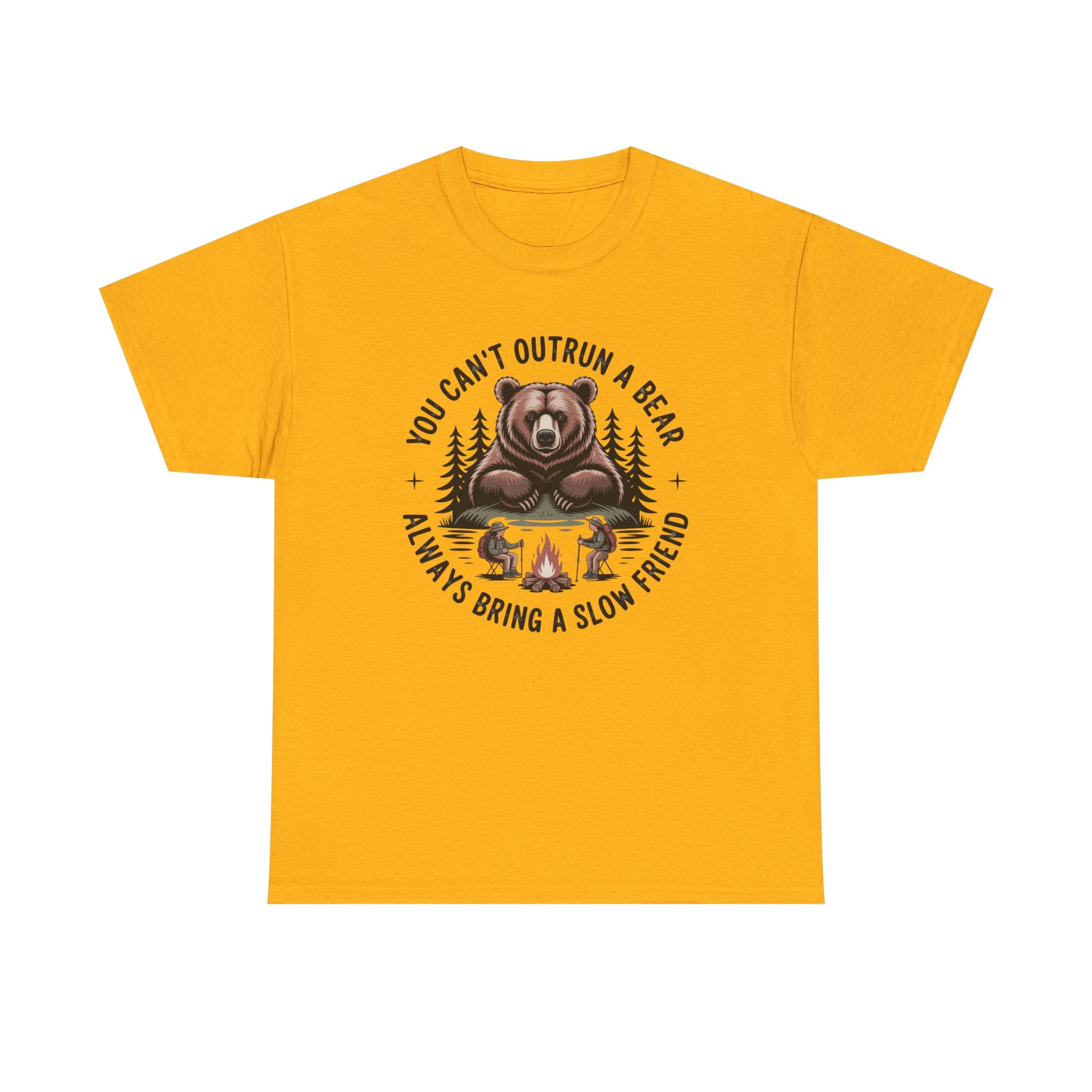 Bear Campfire T‑Shirt — "You Can't Outrun a Bear, Always Bring a Slow Friend" Camping Tee