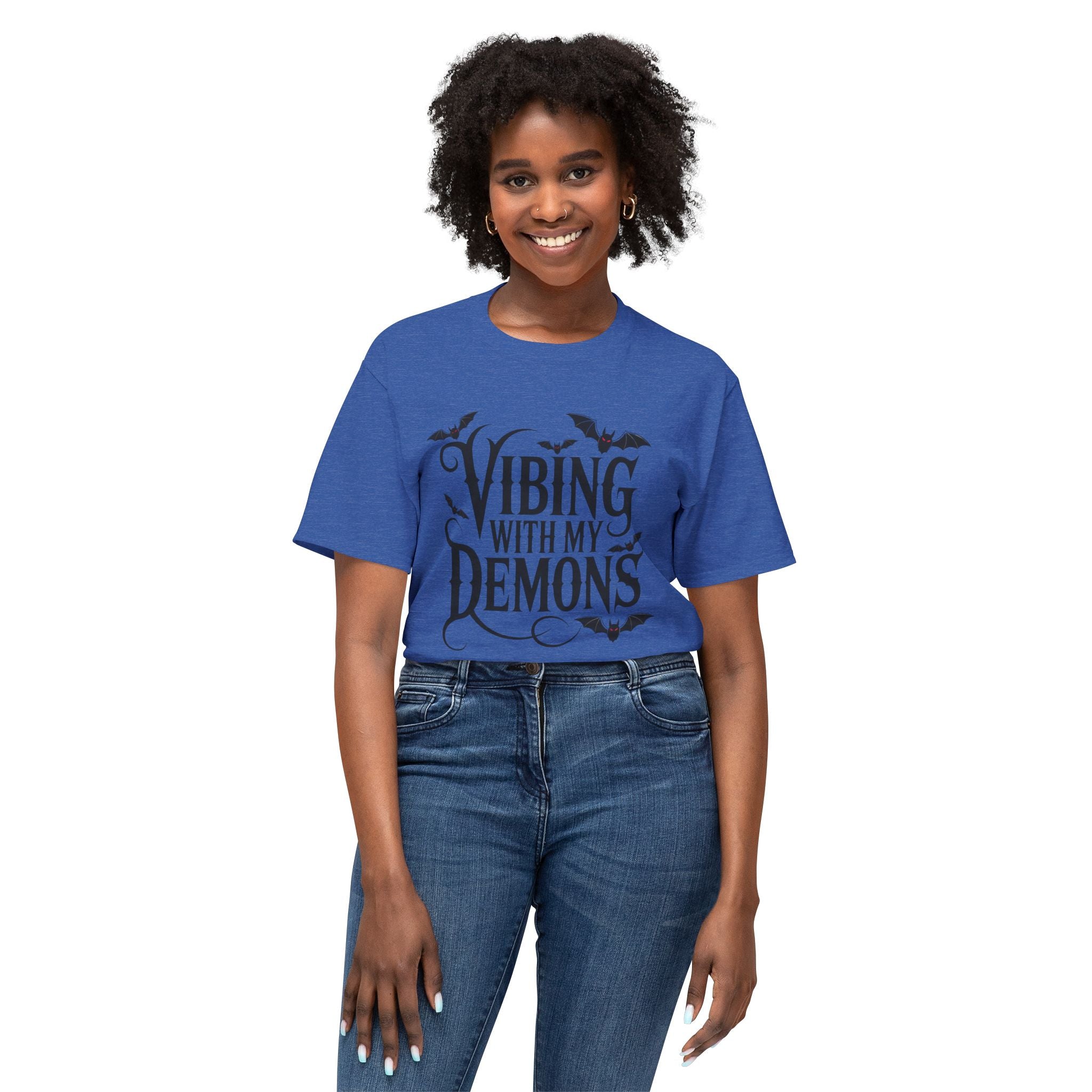 Funny Gothic Halloween T-Shirt — Vibing With My Demons Dark Humor Gift Tee