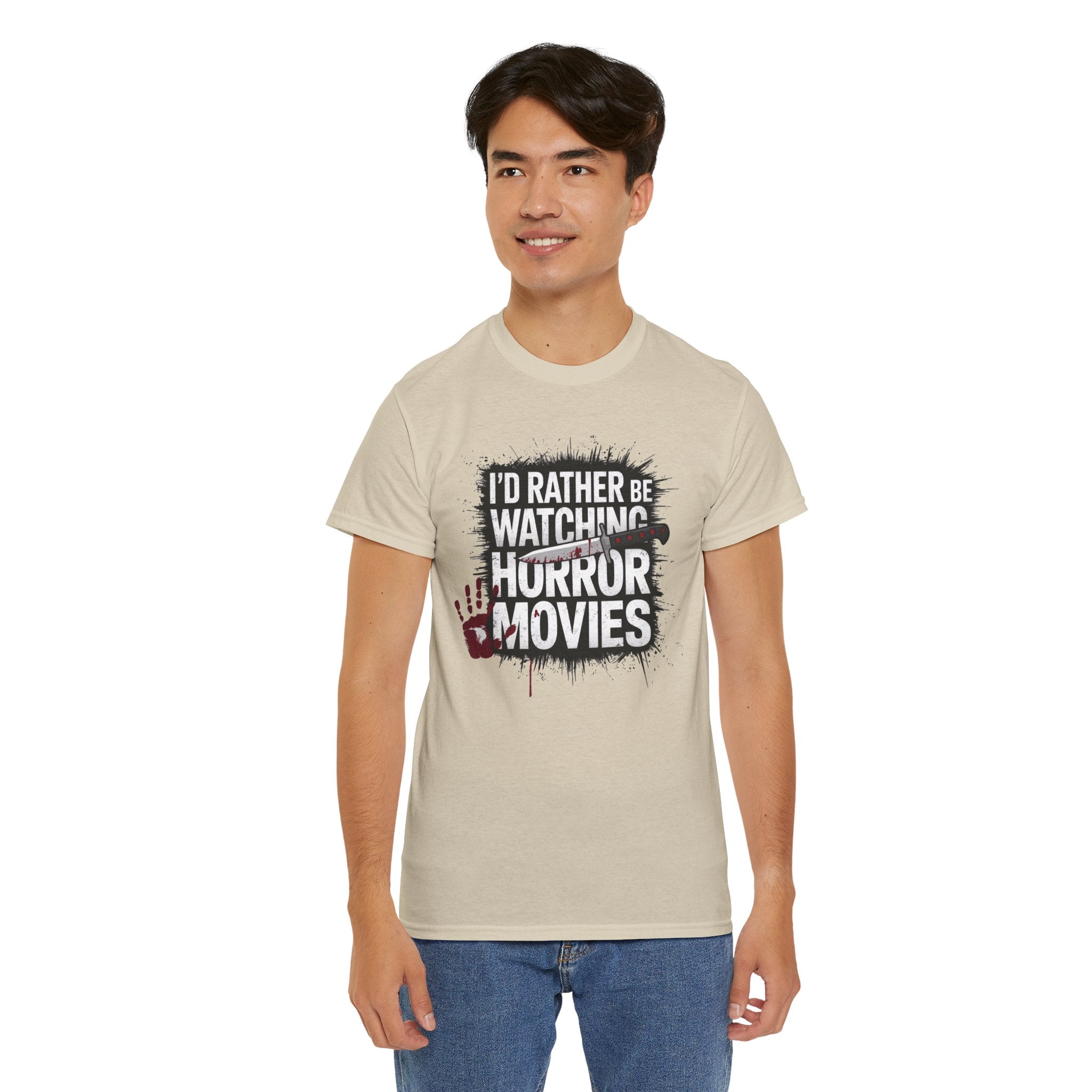 Horror Movie Fan T-Shirt — "I'd Rather Be Watching Horror Movies" Graphic Tee