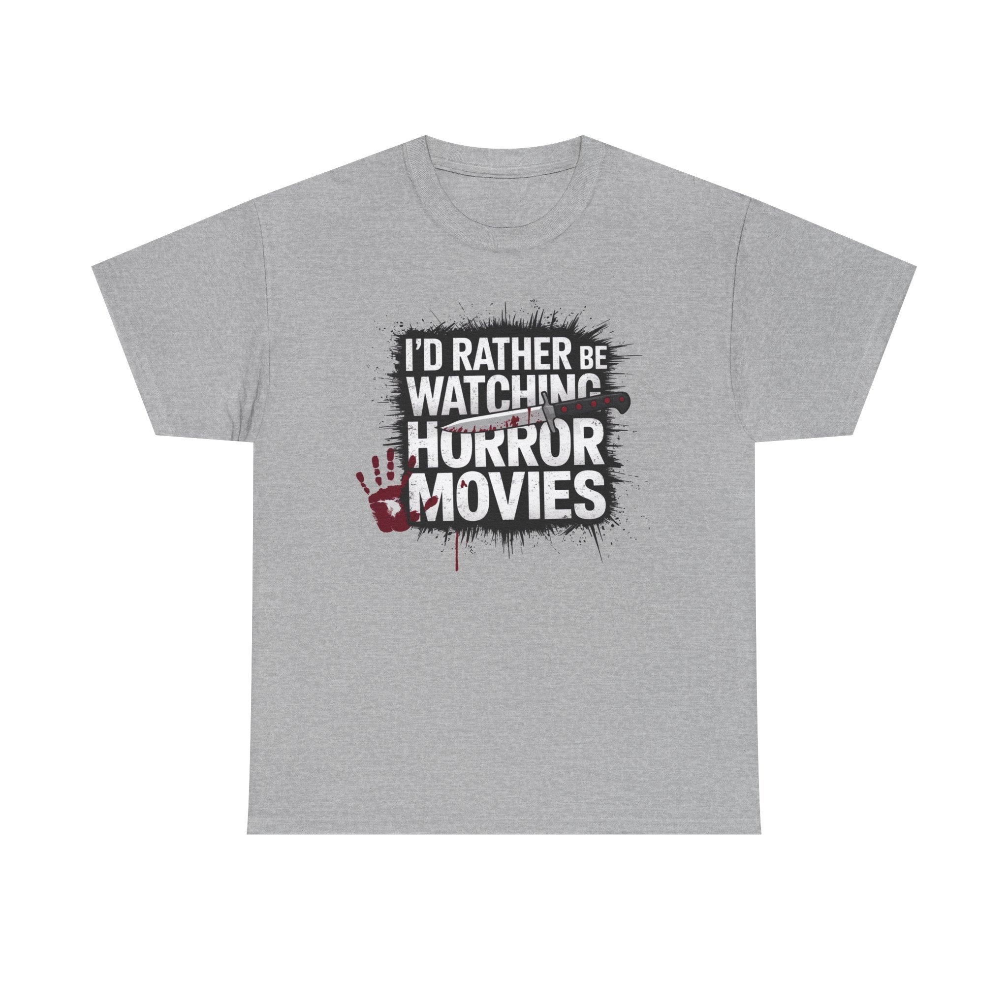 Horror Movie Fan T-Shirt — "I'd Rather Be Watching Horror Movies" Graphic Tee