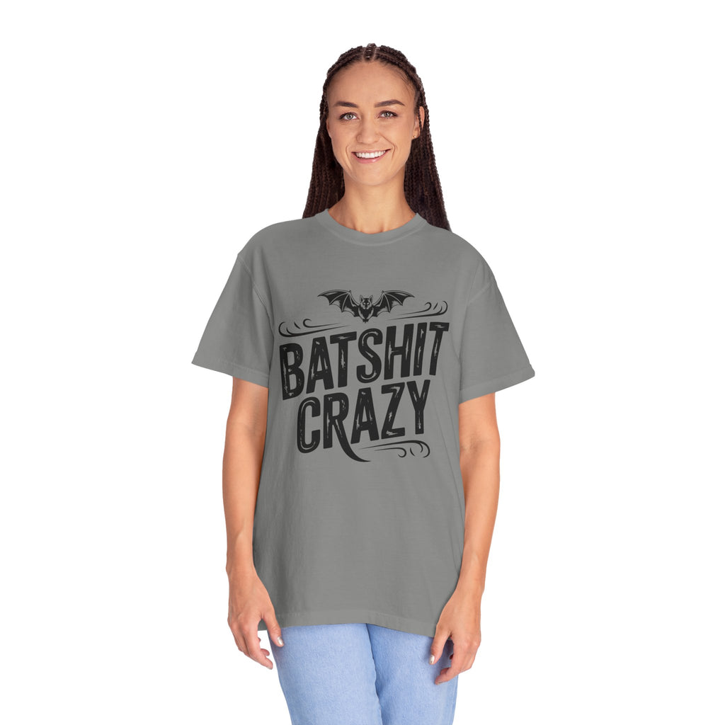 Batshit Crazy T-Shirt — Funny Gothic Bat Graphic Tee for Halloween & Gifts
