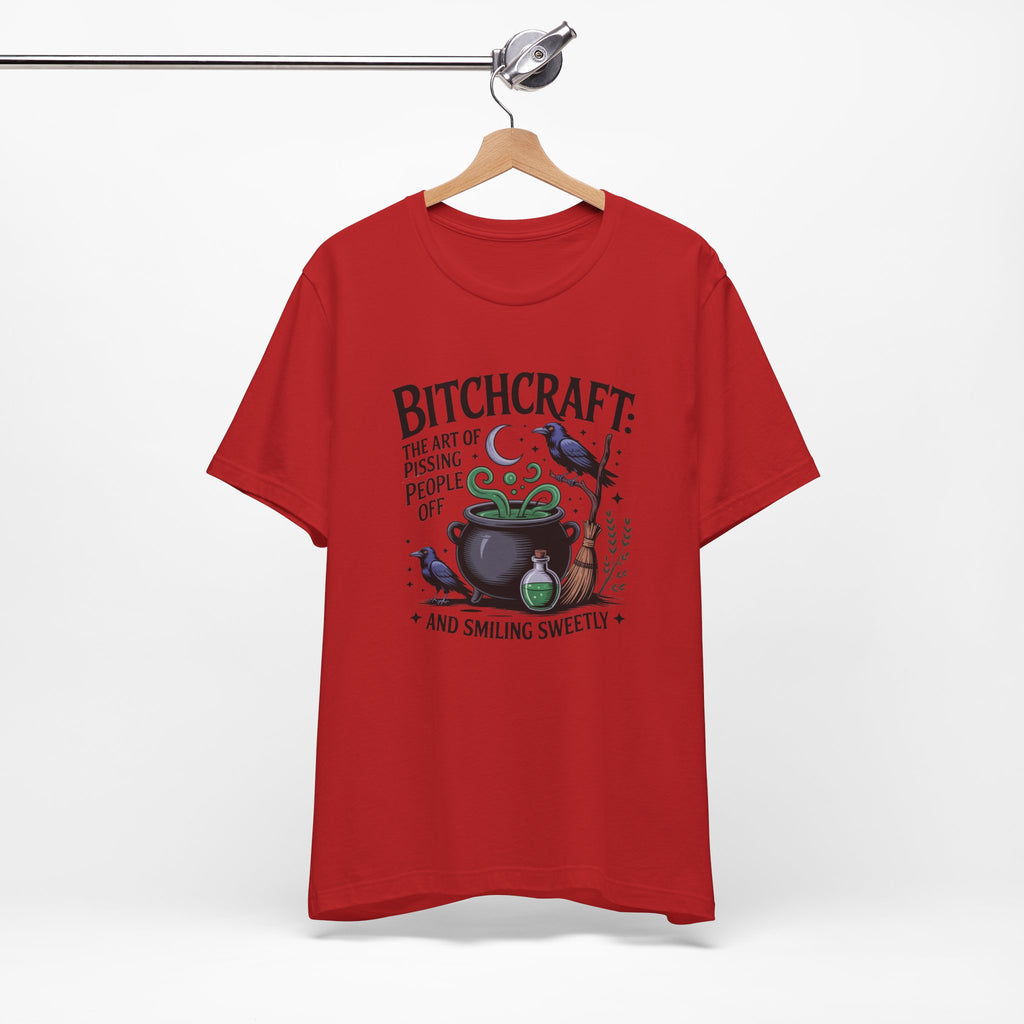 Bitchcraft Tee — "The Art of Pissing People Off and Smiling Sweetly" Witchy Graphic T‑Shirt