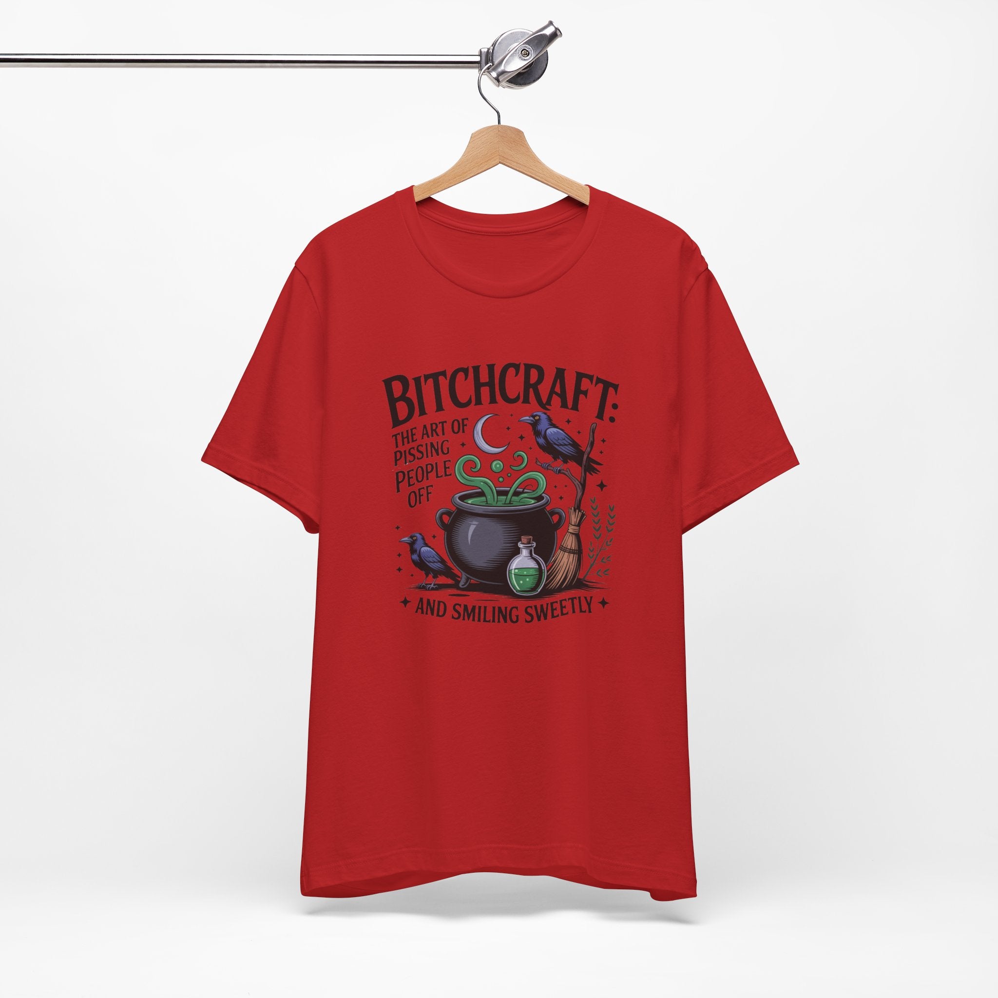 Bitchcraft Tee — "The Art of Pissing People Off and Smiling Sweetly" Witchy Graphic T‑Shirt