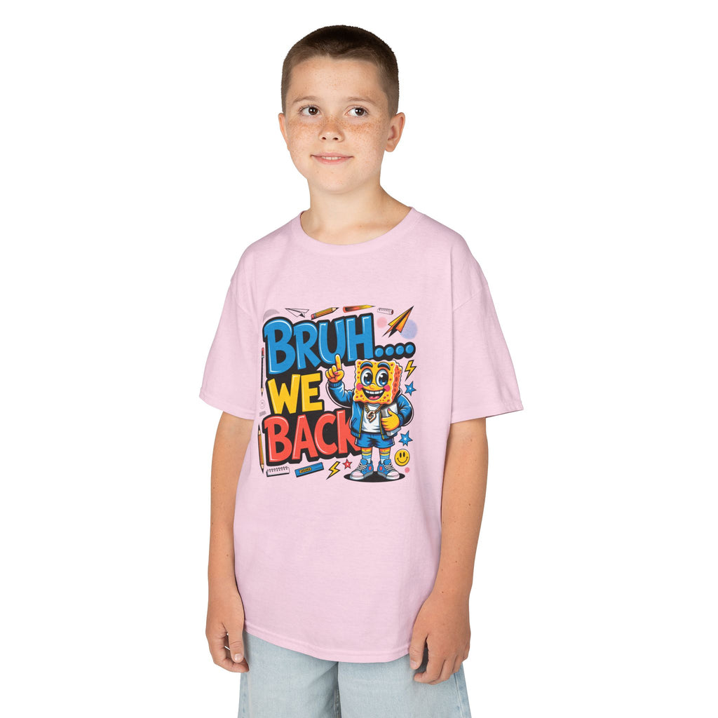 Kids Tee — "Bruh... We Back" Cartoon Sponge Graphic