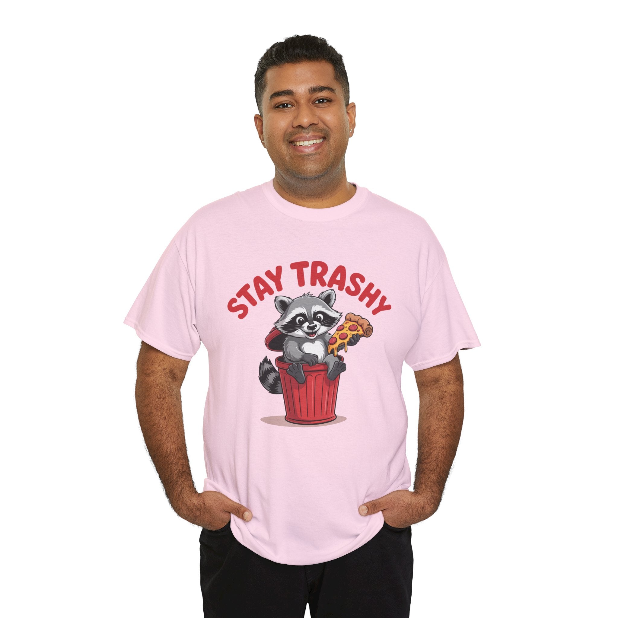 Funny Raccoon T-Shirt — Stay Trashy Humor Gift Tee for Women