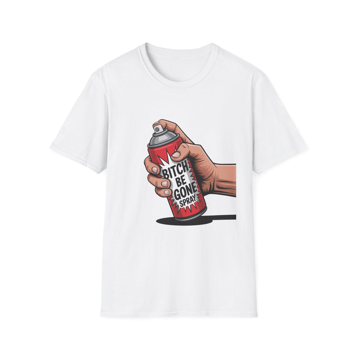 Funny 'Bitch, Be Gone' Spray T-Shirt — Pop Art Spray Can Graphic Tee