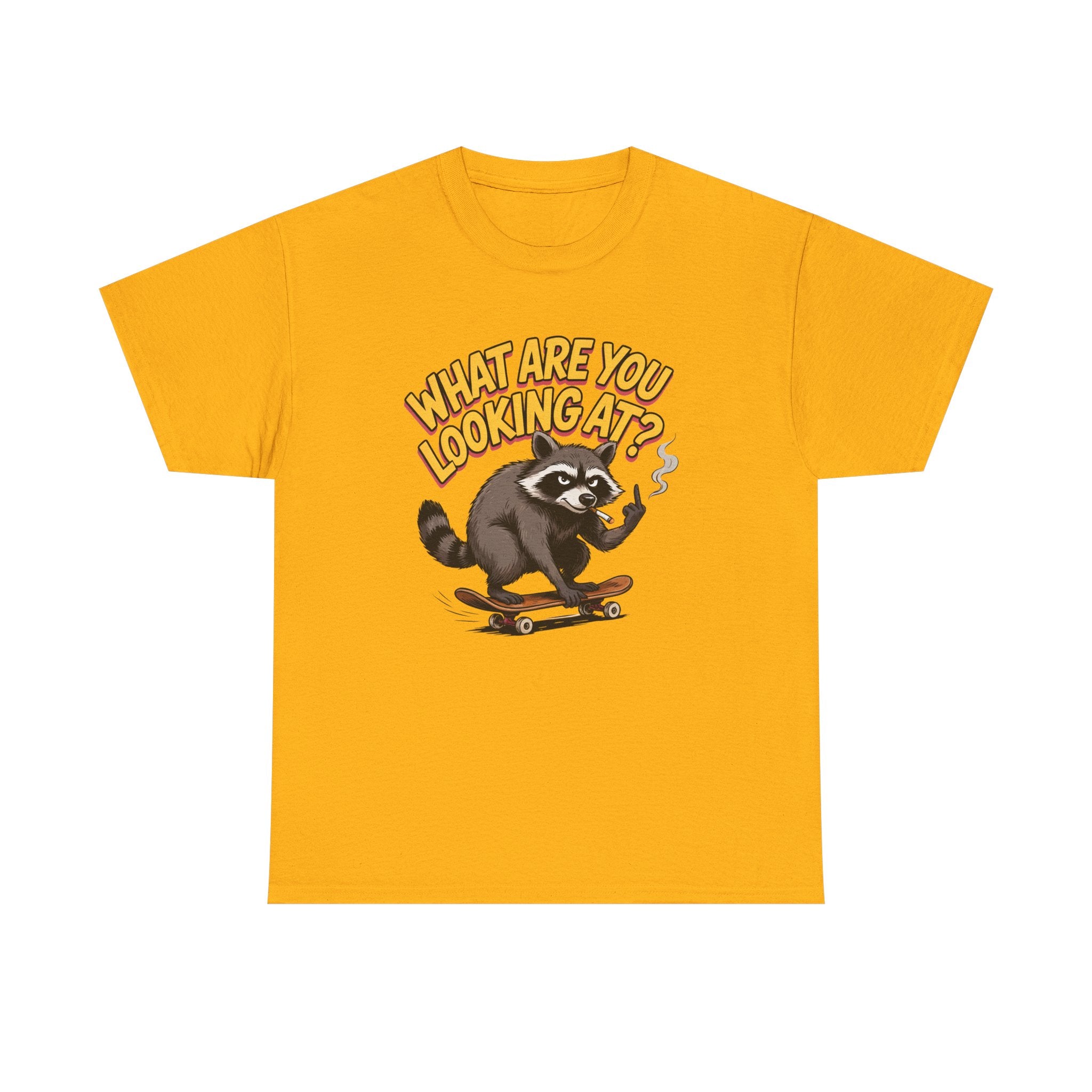 Funny Raccoon Graphic T-Shirt — What Are You Looking At Skater Humor Gift Tee