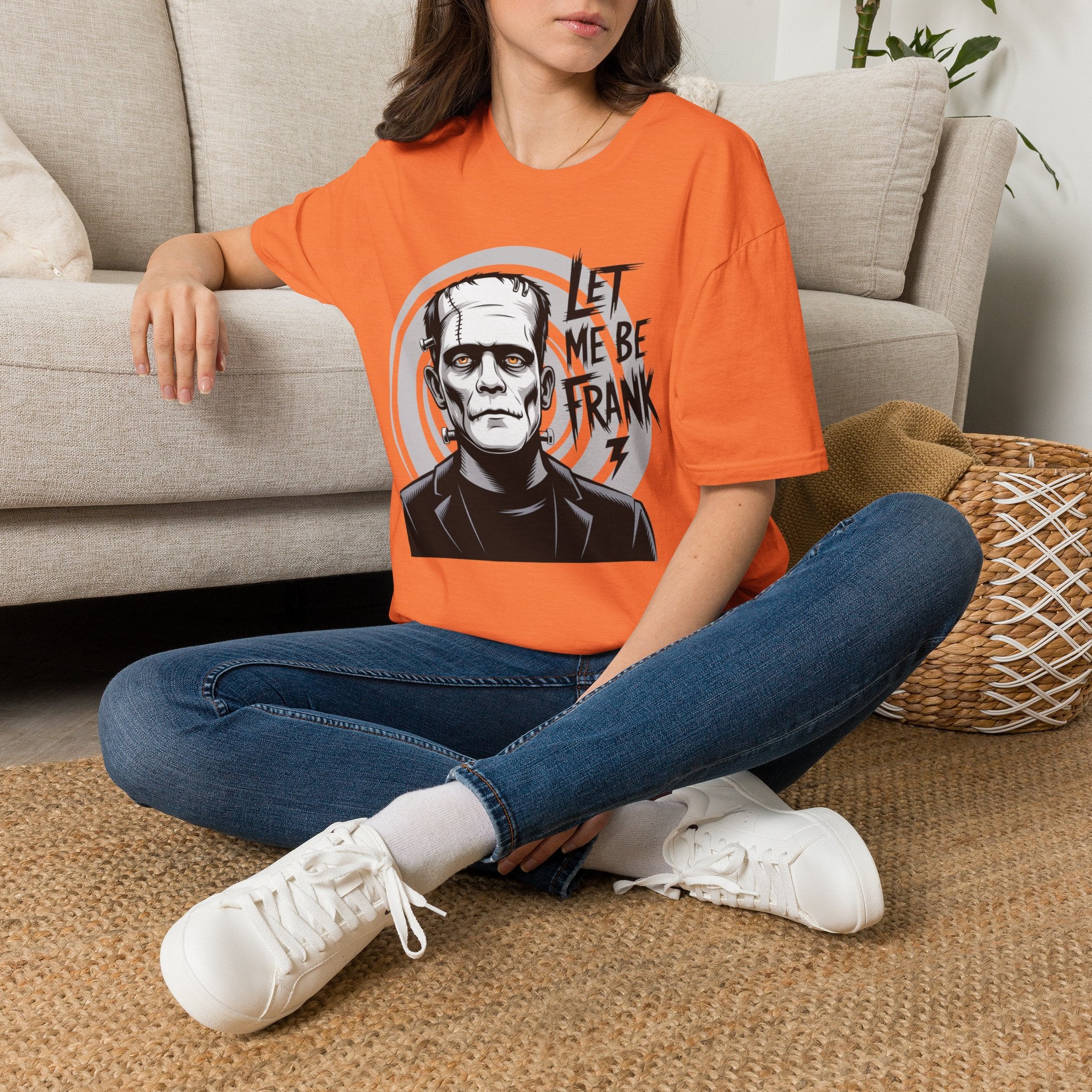 Frankenstein Monster Graphic T-Shirt — "Let Me Be Frank" Halloween Tee