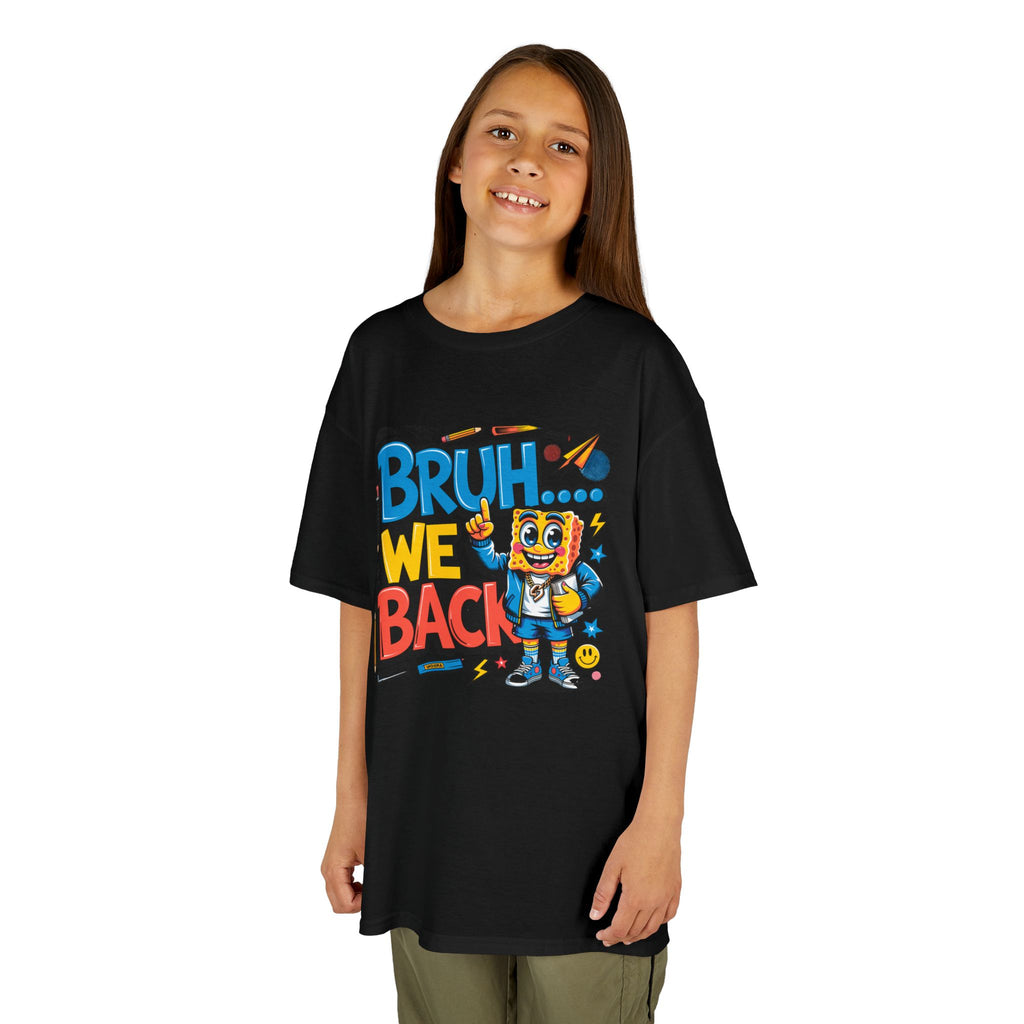 Kids Tee — "Bruh... We Back" Cartoon Sponge Graphic