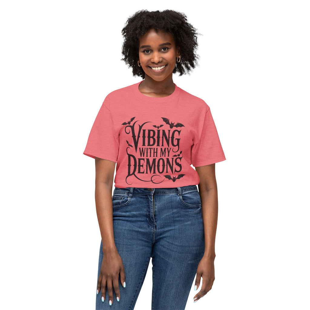 Funny Gothic Halloween T-Shirt — Vibing With My Demons Dark Humor Gift Tee