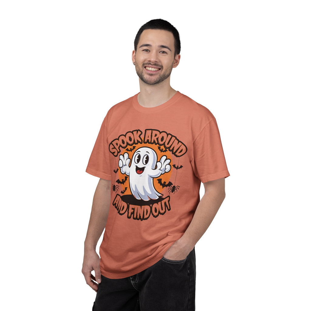 Halloween Ghost T-Shirt — “Spook Around and Find Out” Cute Retro Graphic Tee