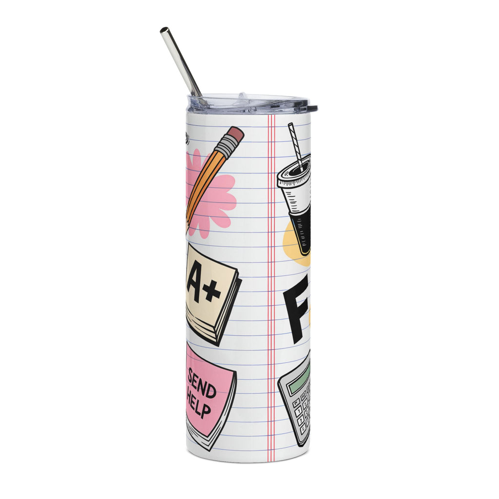 Funny Student 20oz Stainless Steel Tumbler — Fueled by Iced Coffee & Good Grades Gift Travel Cup