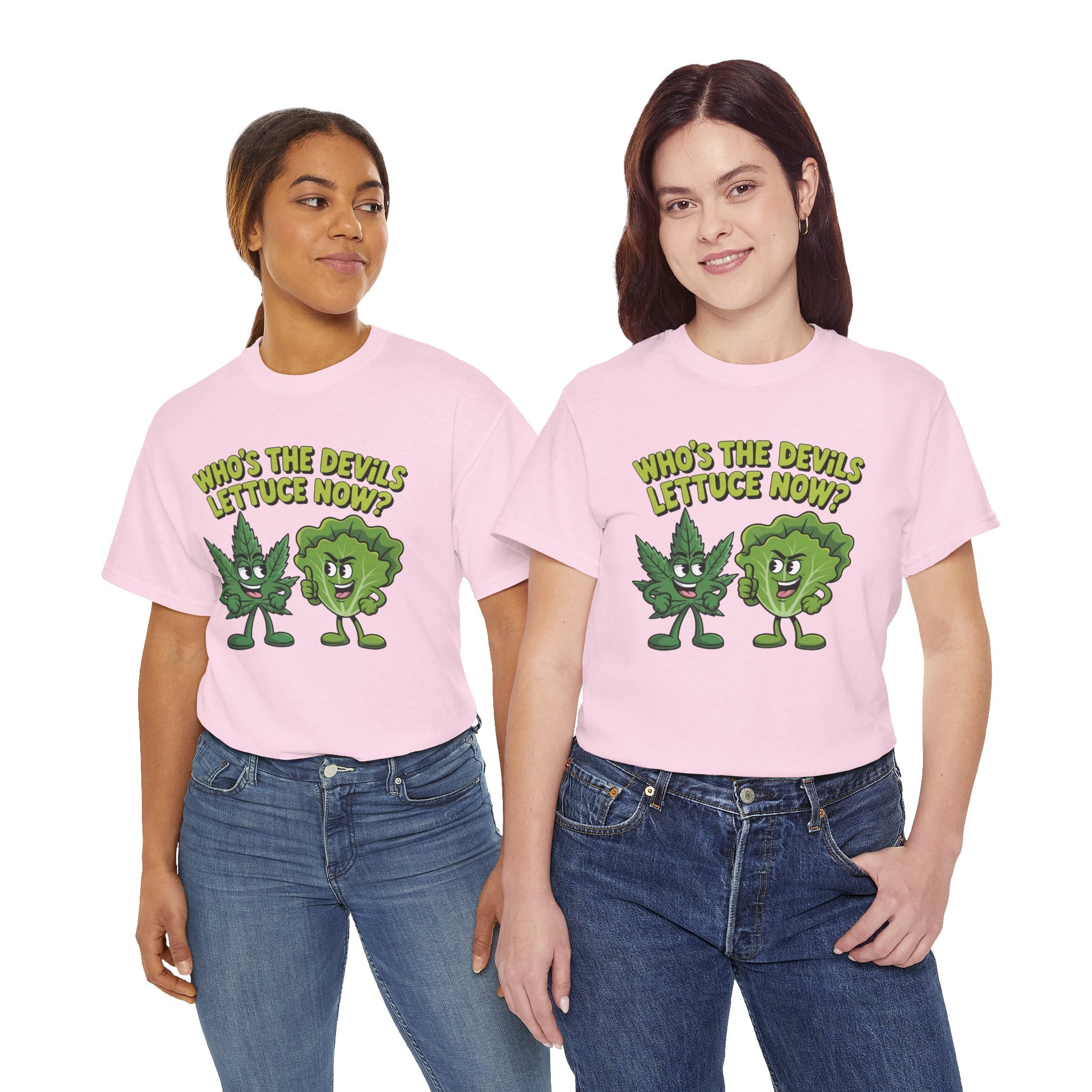 Funny Weed Humor Graphic T-Shirt — Who's the Devil's Lettuce Now Gift Tee for Men Women