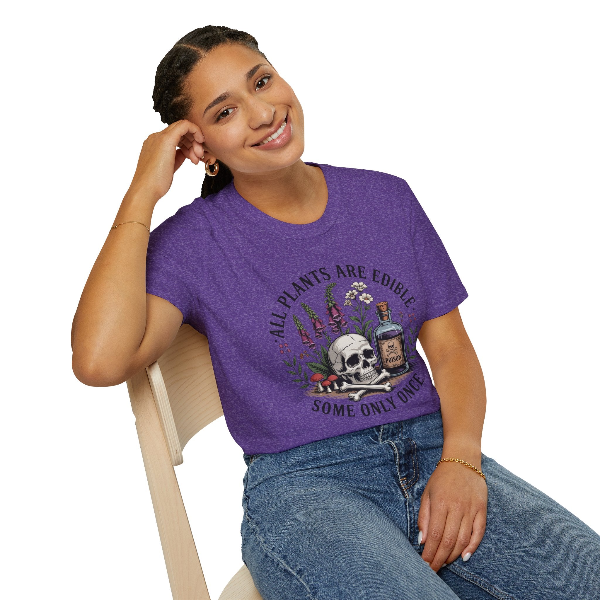 All Plants Are Edible T-Shirt — Botanical Skull & Apothecary Graphic Tee