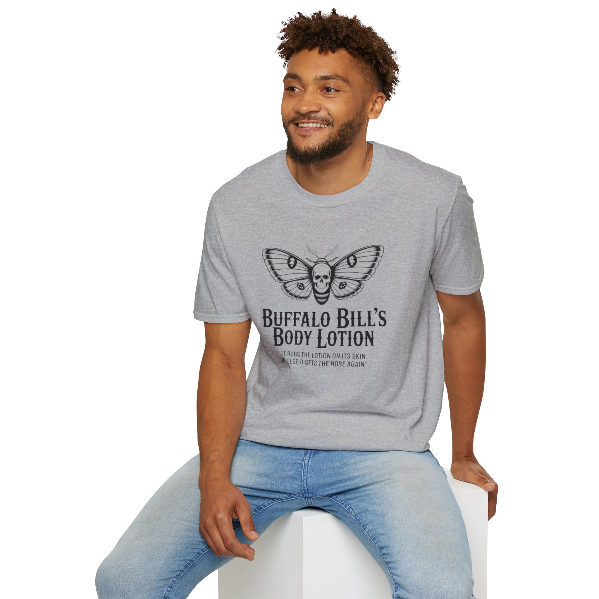 Buffalo Bill’s Body Lotion Graphic T-Shirt — Moth Skull Vintage Horror Tee