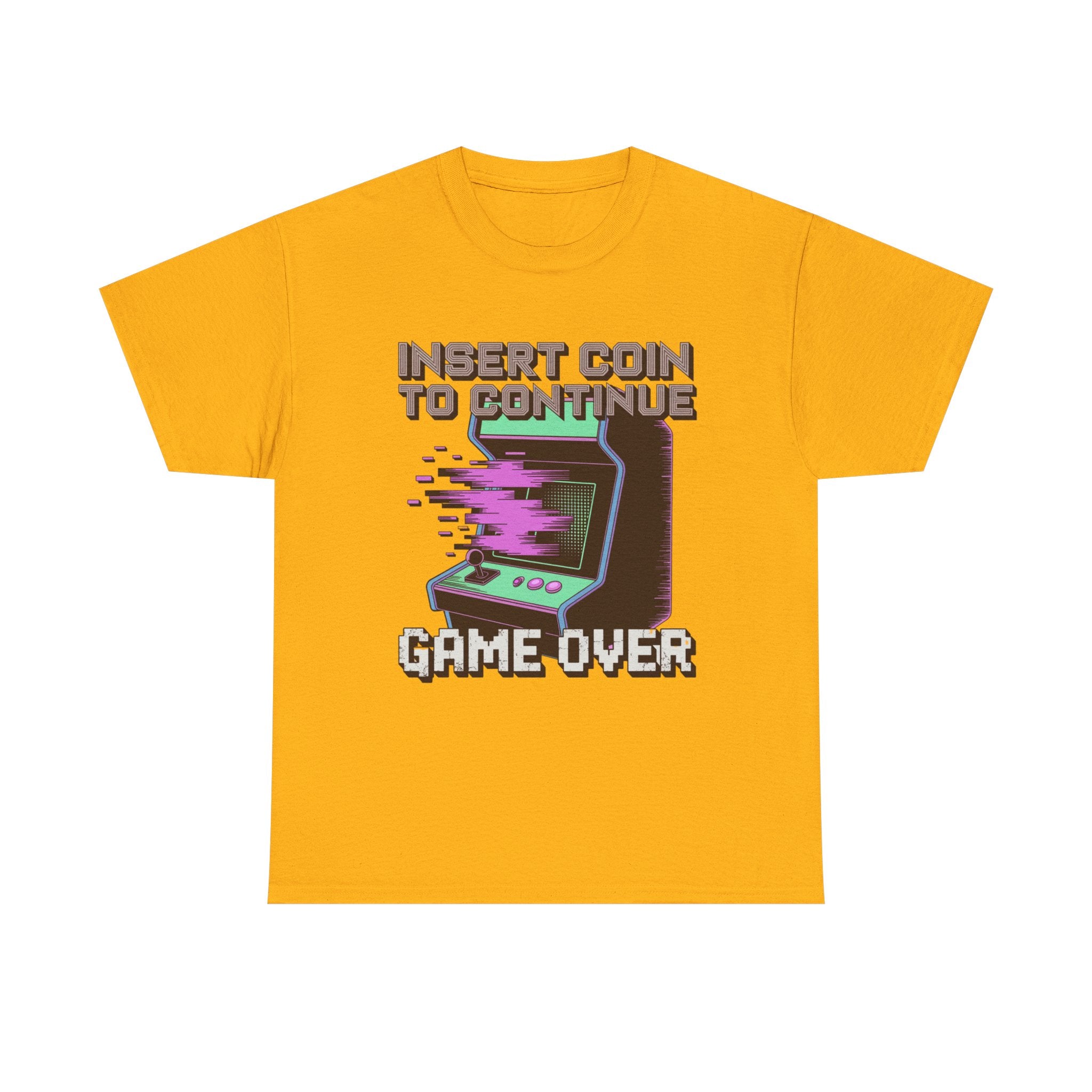 Funny Gamer T-Shirt — Insert Coin to Continue Retro Arcade Gift Tee for Men Women
