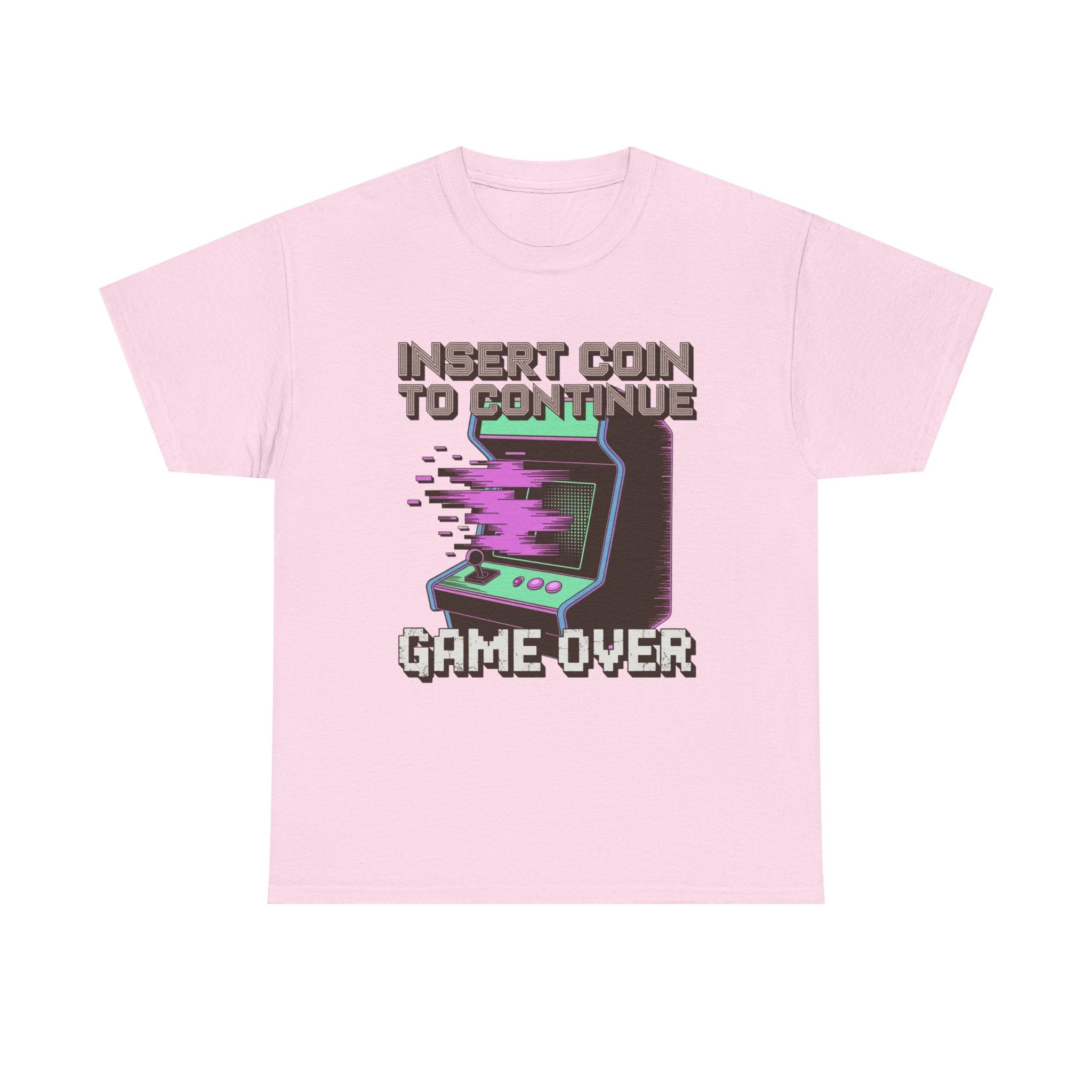 Funny Gamer T-Shirt — Insert Coin to Continue Retro Arcade Gift Tee for Men Women