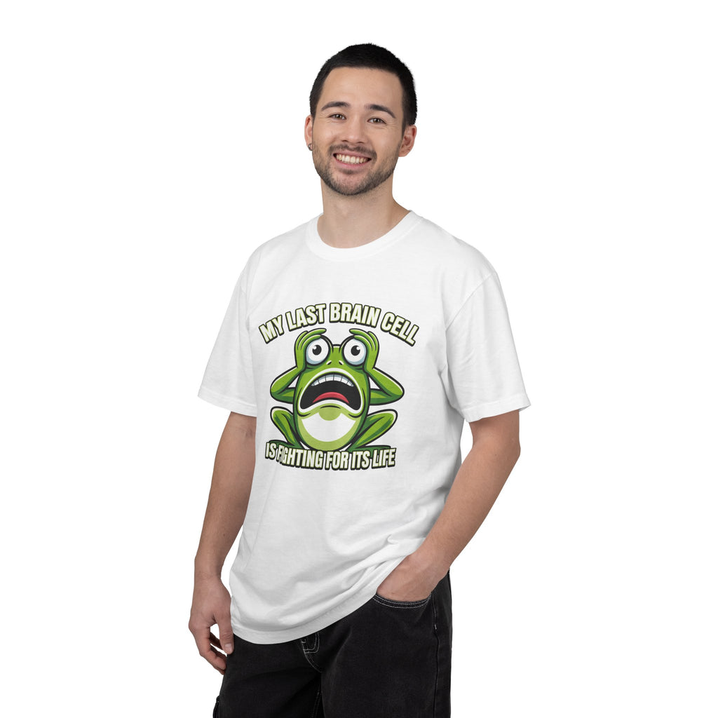 Funny Frog Graphic T-Shirt — My Last Brain Cell Is Fighting For Its Life Humor Gift Tee for Women