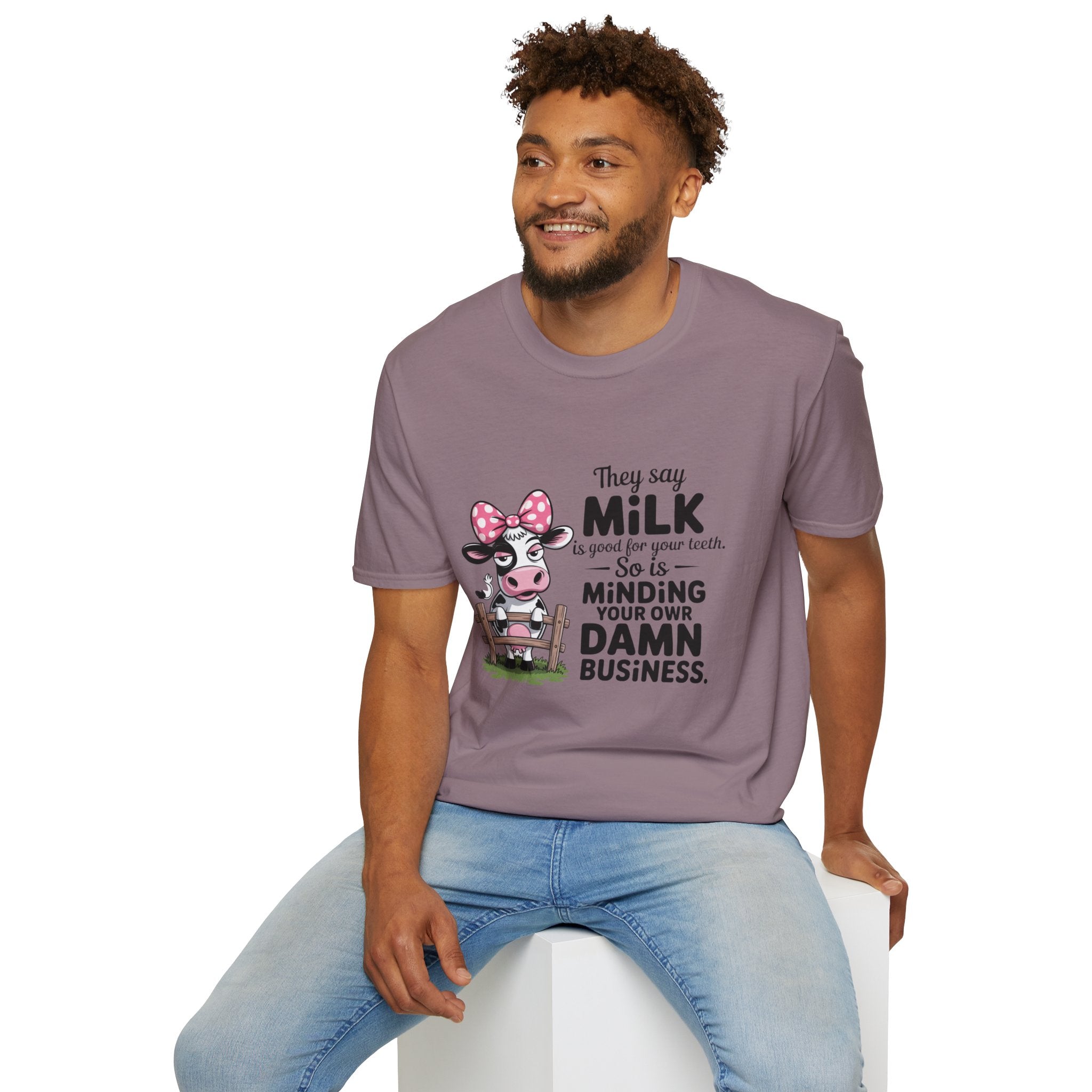 They Say Milk Is Good For Your Teeth - Funny Cow T-Shirt