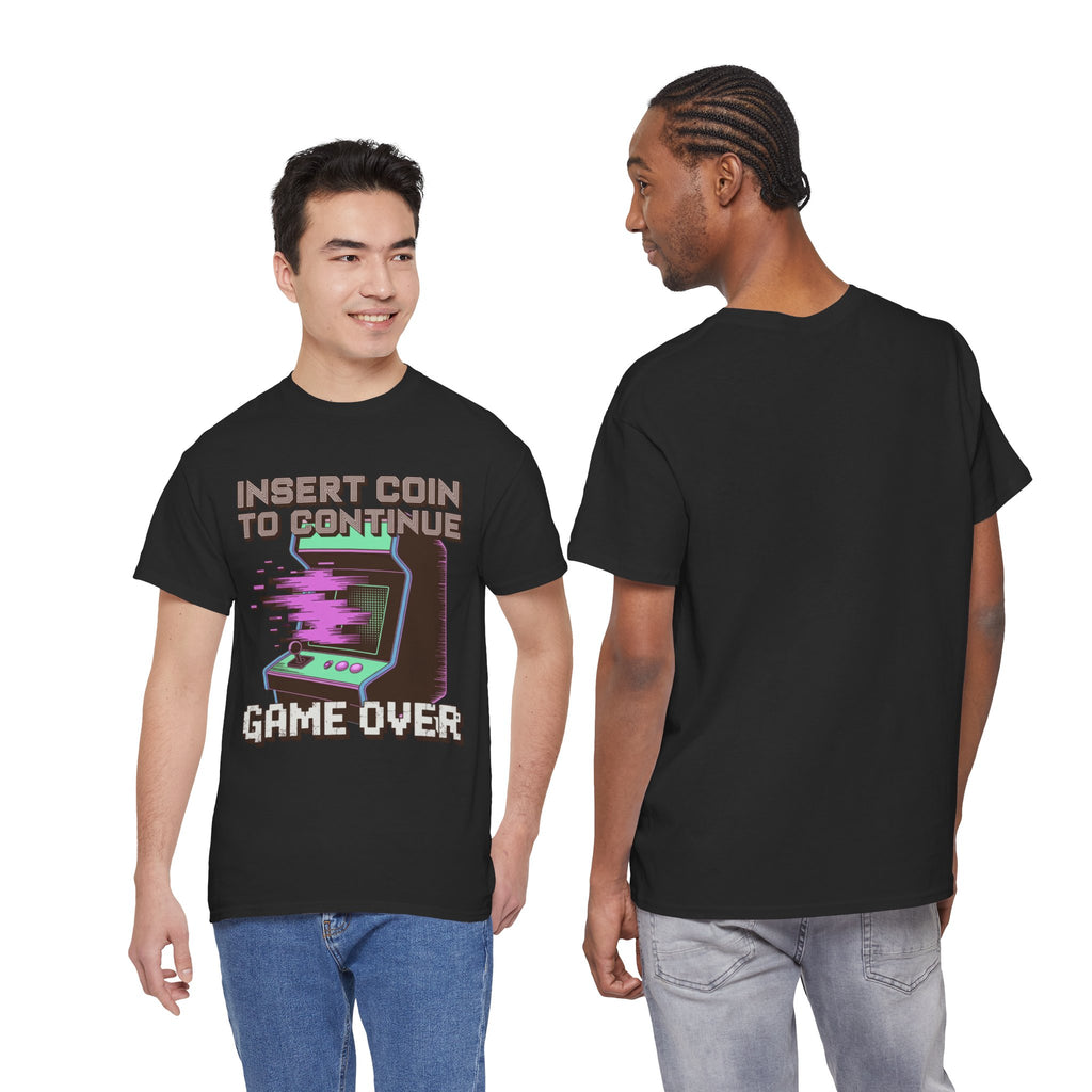 Funny Gamer T-Shirt — Insert Coin to Continue Retro Arcade Gift Tee for Men Women