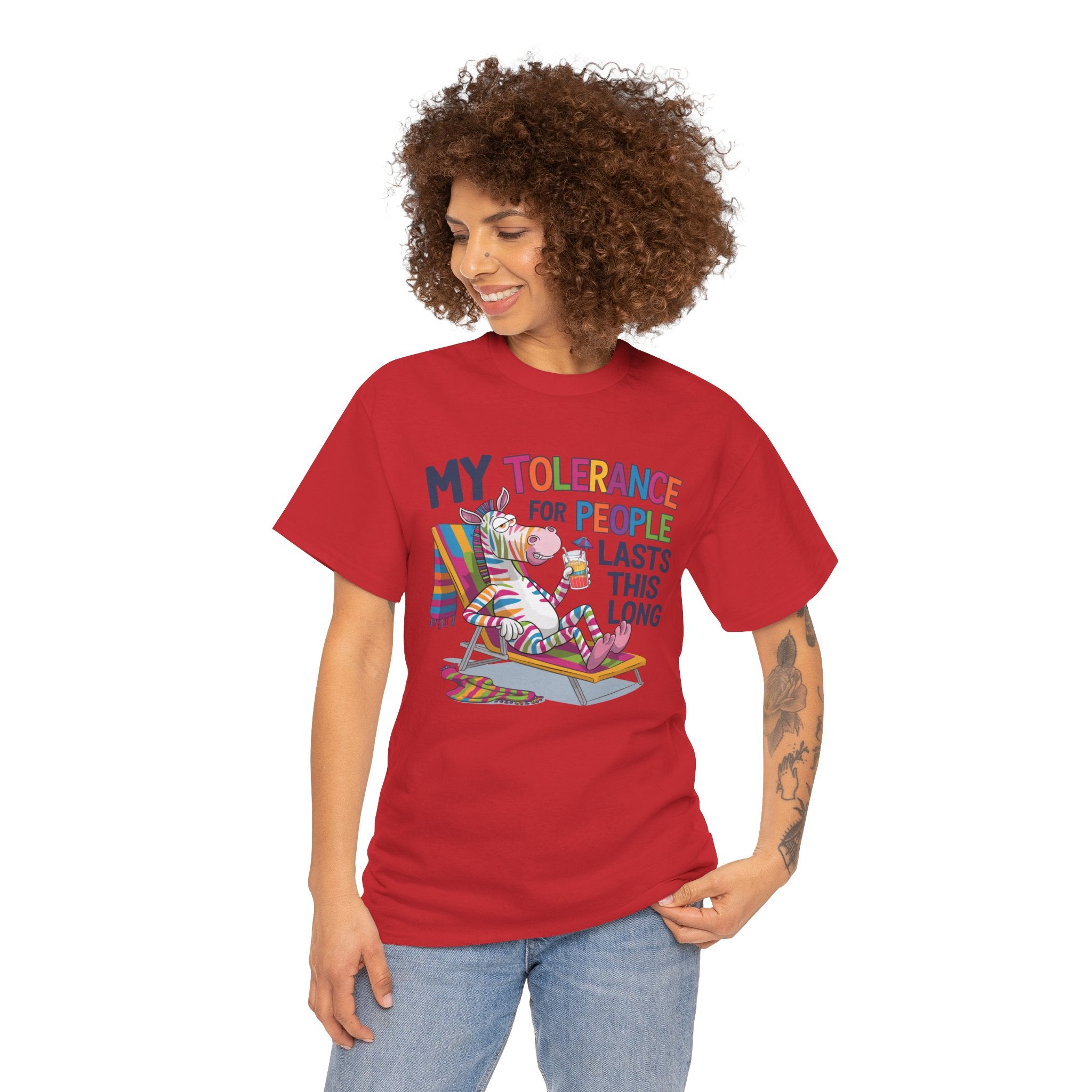 Funny Unicorn T-Shirt — “My Tolerance for People Lasts This Long” Graphic Tee