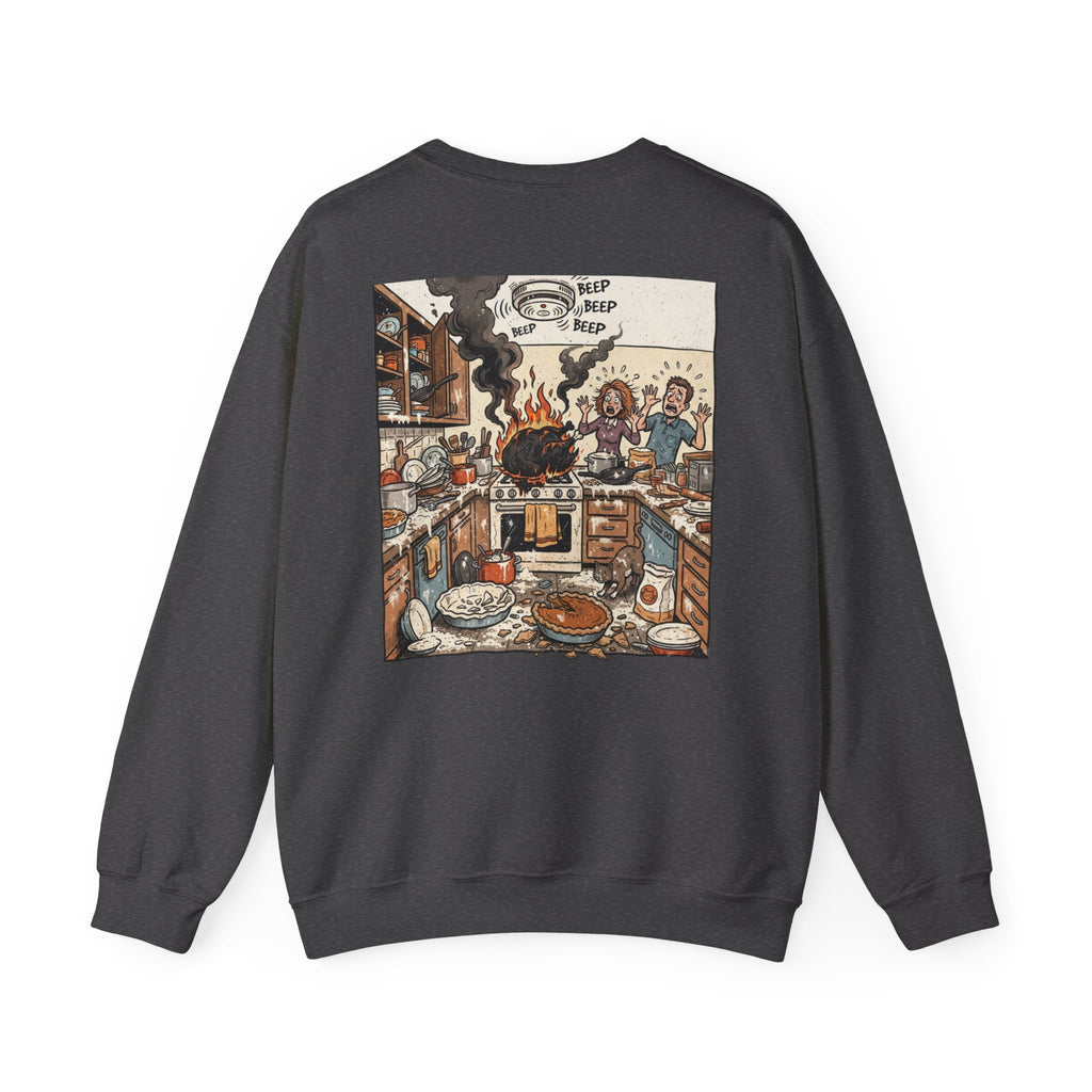 Funny Thanksgiving Chef Crewneck Sweatshirt — Certified Thanksgiving Chef Kitchen Disaster Humor Gift Pullover