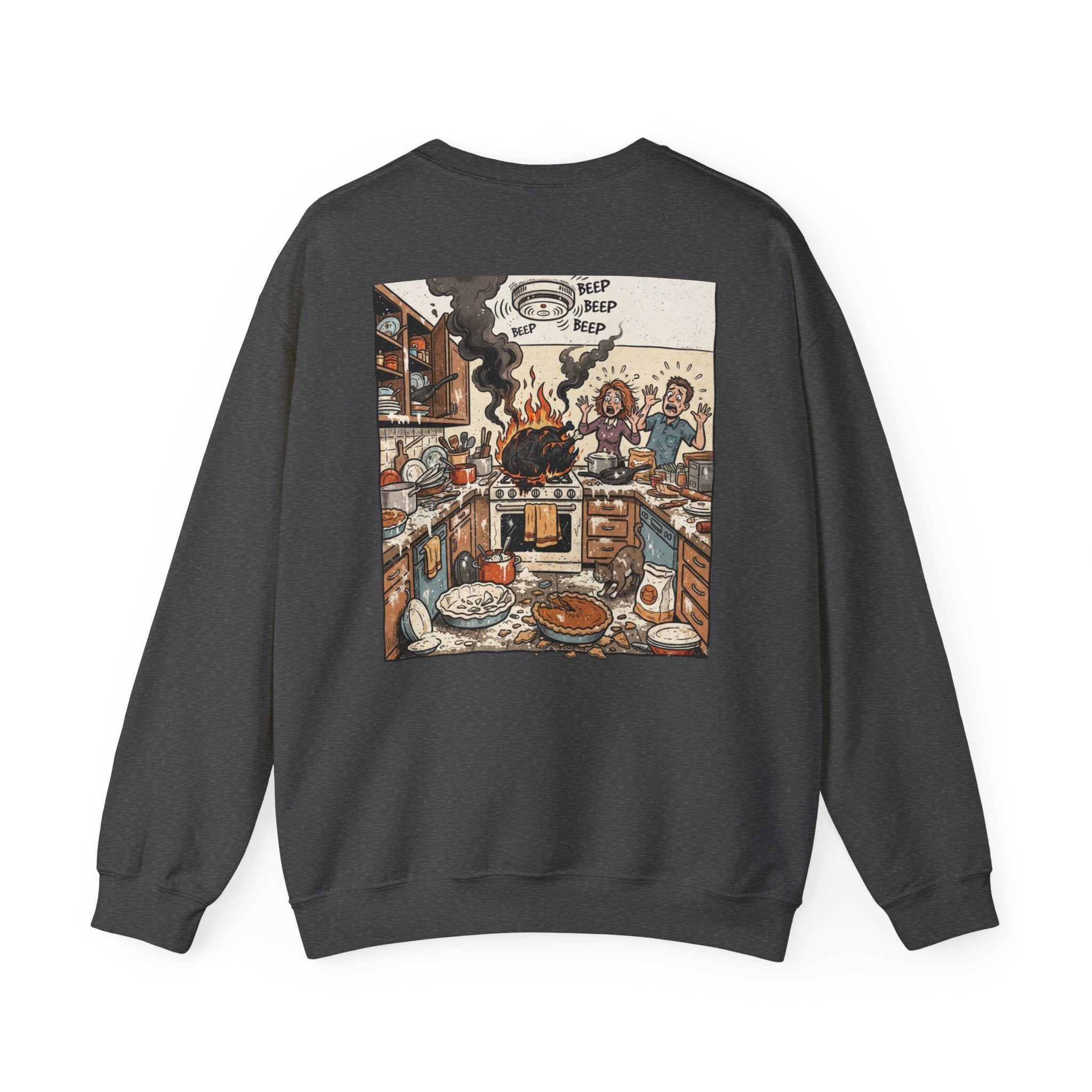 Funny Thanksgiving Chef Crewneck Sweatshirt — Certified Thanksgiving Chef Kitchen Disaster Humor Gift Pullover