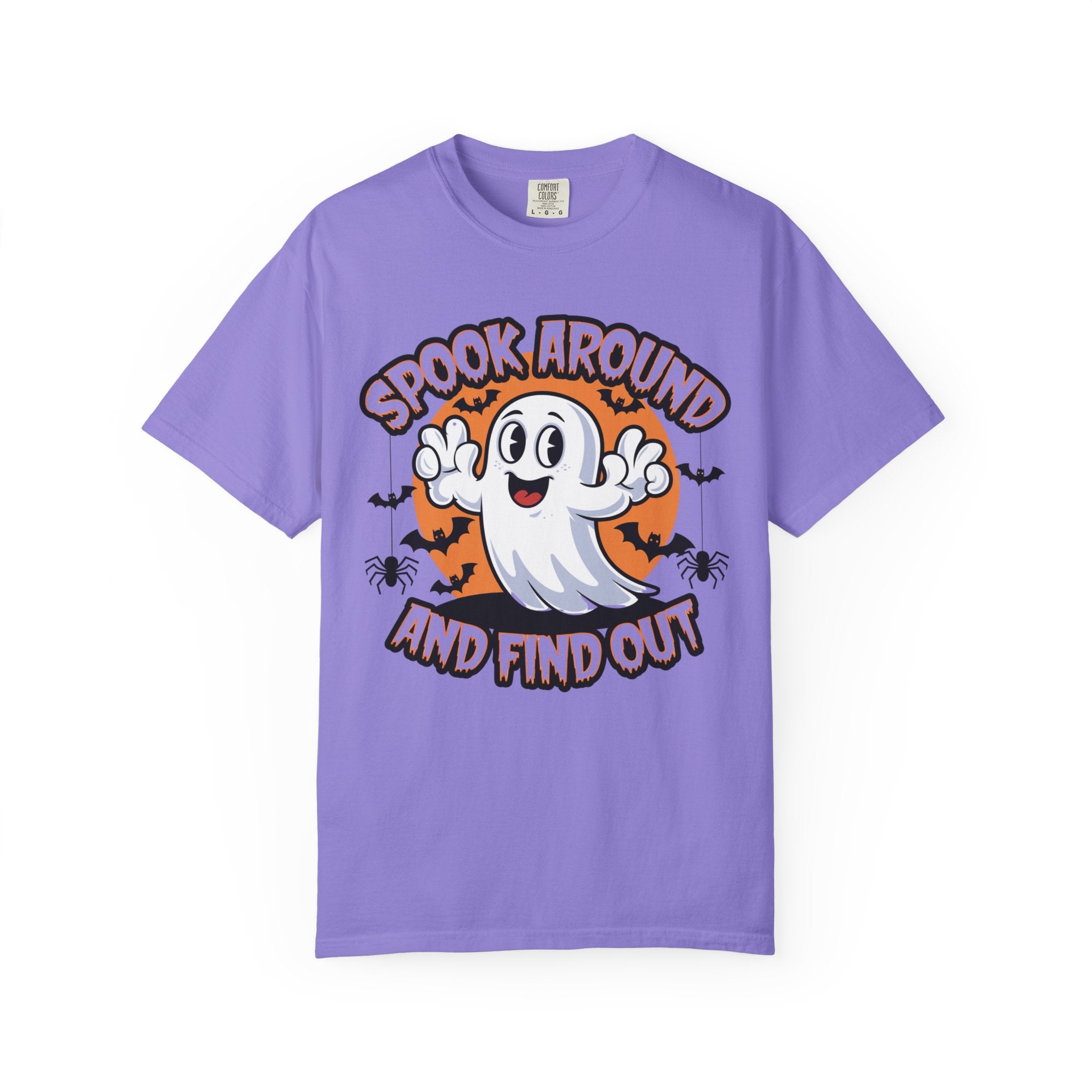 Halloween Ghost T-Shirt — “Spook Around and Find Out” Cute Retro Graphic Tee