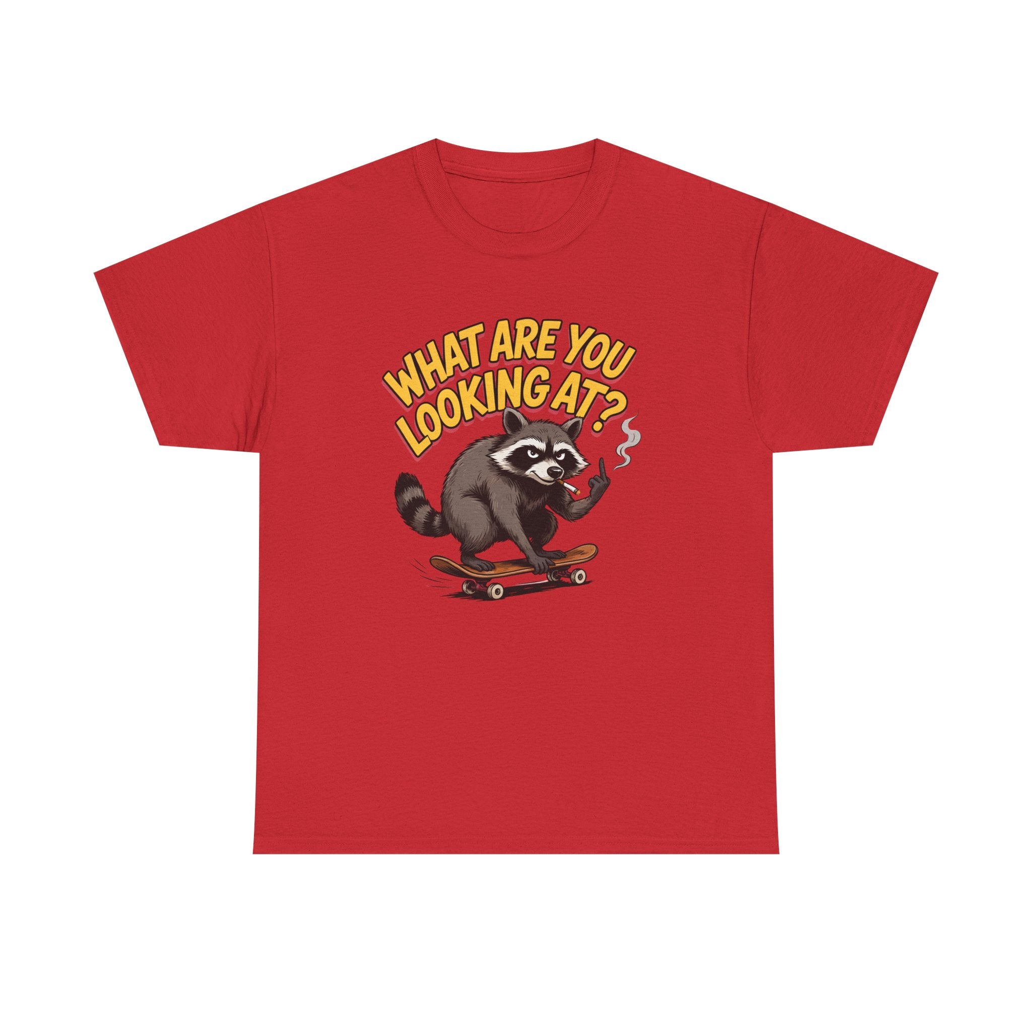 Funny Raccoon Graphic T-Shirt — What Are You Looking At Skater Humor Gift Tee