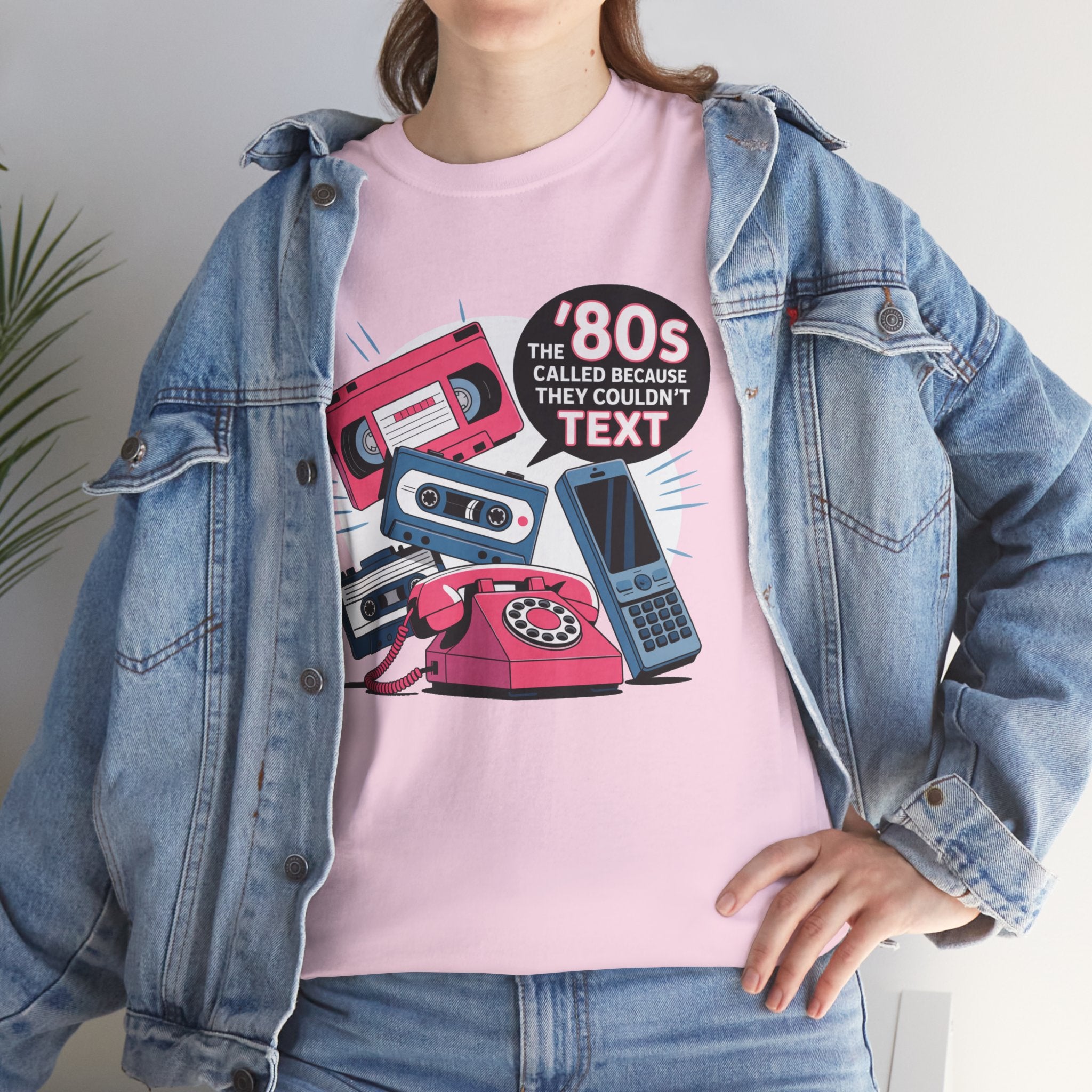 '80s Retro Phones Tee – Vintage Rotary, Cassette & Brick Cell Graphic T-Shirt