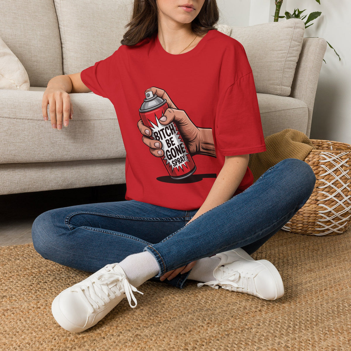 Funny 'Bitch, Be Gone' Spray T-Shirt — Pop Art Spray Can Graphic Tee