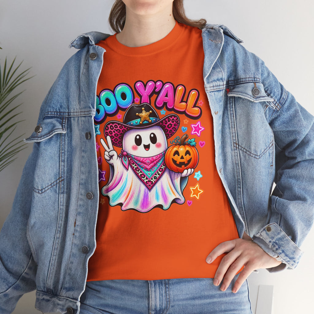 Boo Y’all Ghost Tee — Cute Halloween Pumpkin Trick-or-Treat T-Shirt