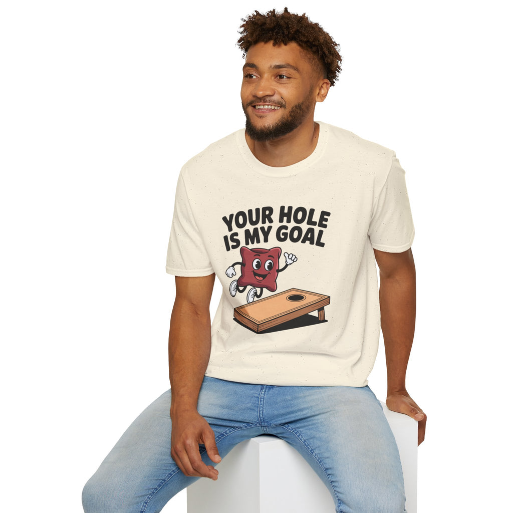 Cornhole Game T‑Shirt — "Your Hole Is My Goal" Funny Cornhole Tee
