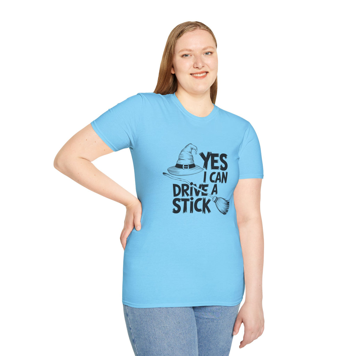 Witch Hat Tee - "Yes I Can Drive a Stick" Halloween T-Shirt