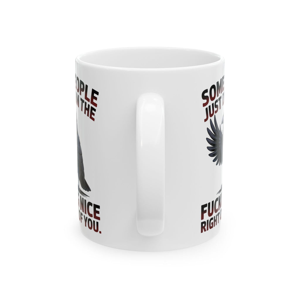 Ceramic Mug — Funny Dark Humor Coffee Mug with 'Some People Just Drain' Gothic Design