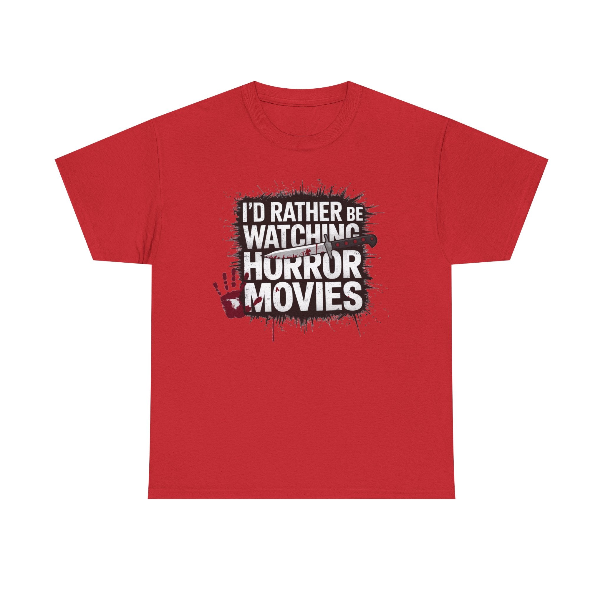 Horror Movie Fan T-Shirt — "I'd Rather Be Watching Horror Movies" Graphic Tee