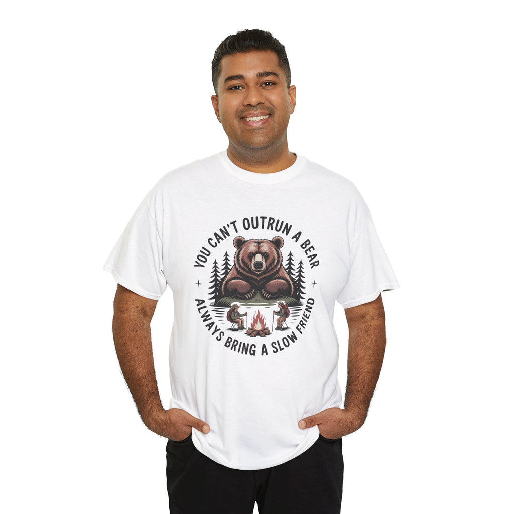 Bear Campfire T‑Shirt — "You Can't Outrun a Bear, Always Bring a Slow Friend" Camping Tee