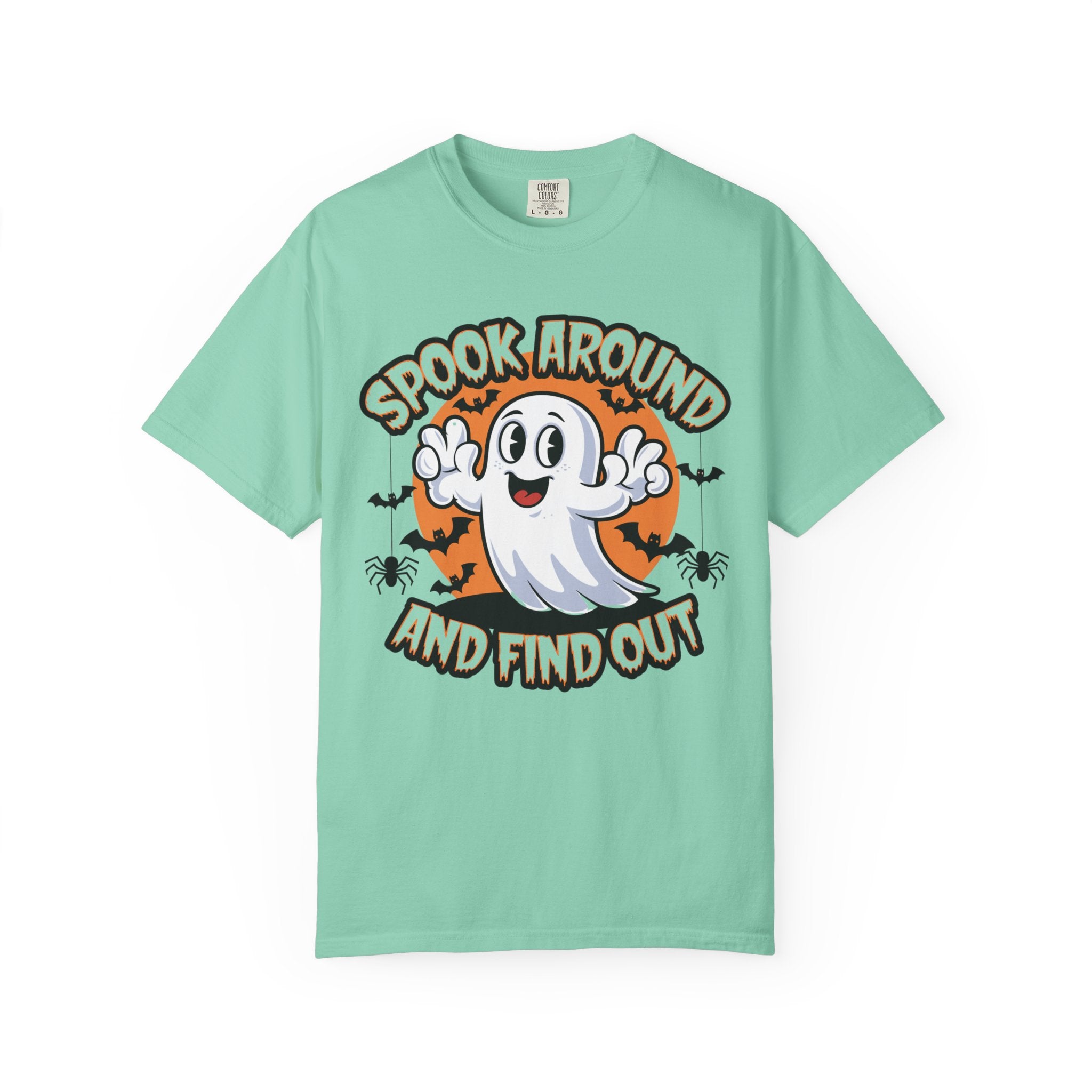 Halloween Ghost T-Shirt — “Spook Around and Find Out” Cute Retro Graphic Tee