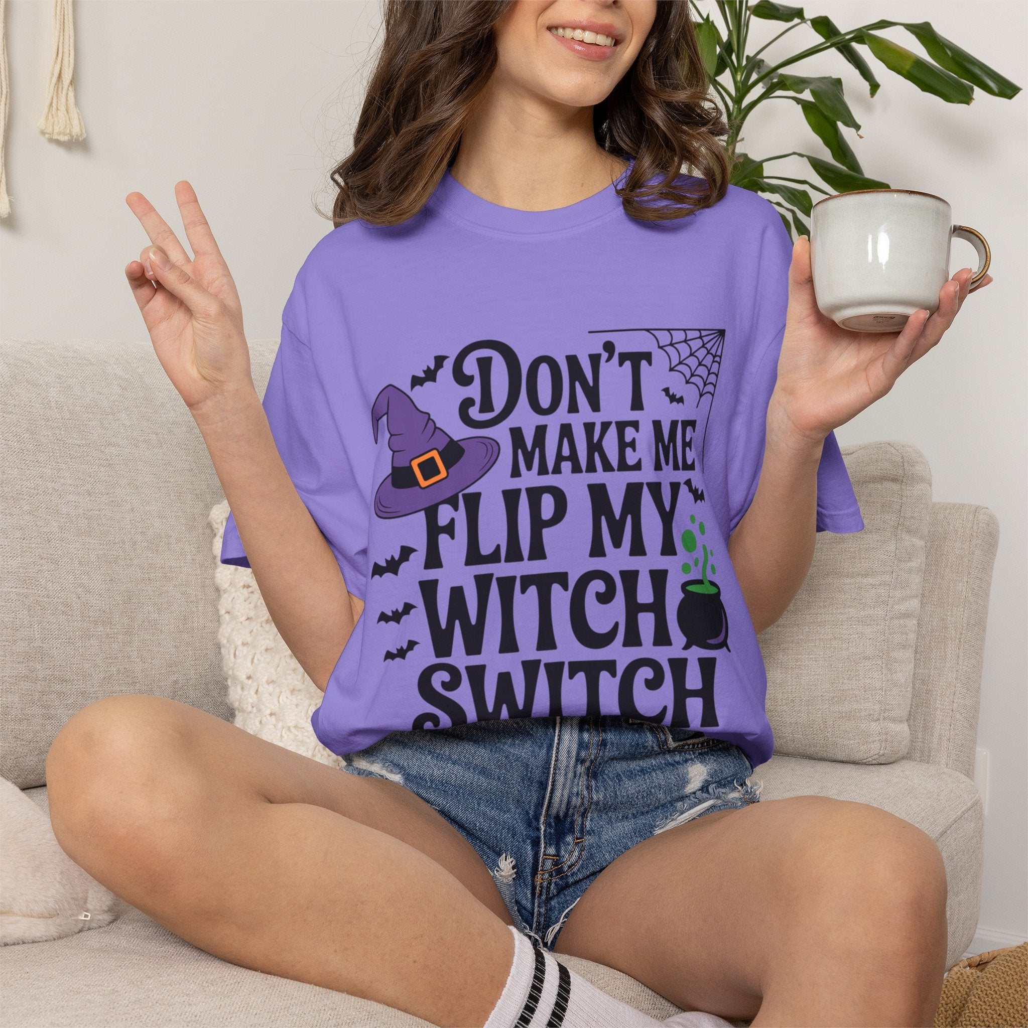 Halloween T-Shirt: "Don't Make Me Flip My Witch Switch" Graphic Tee