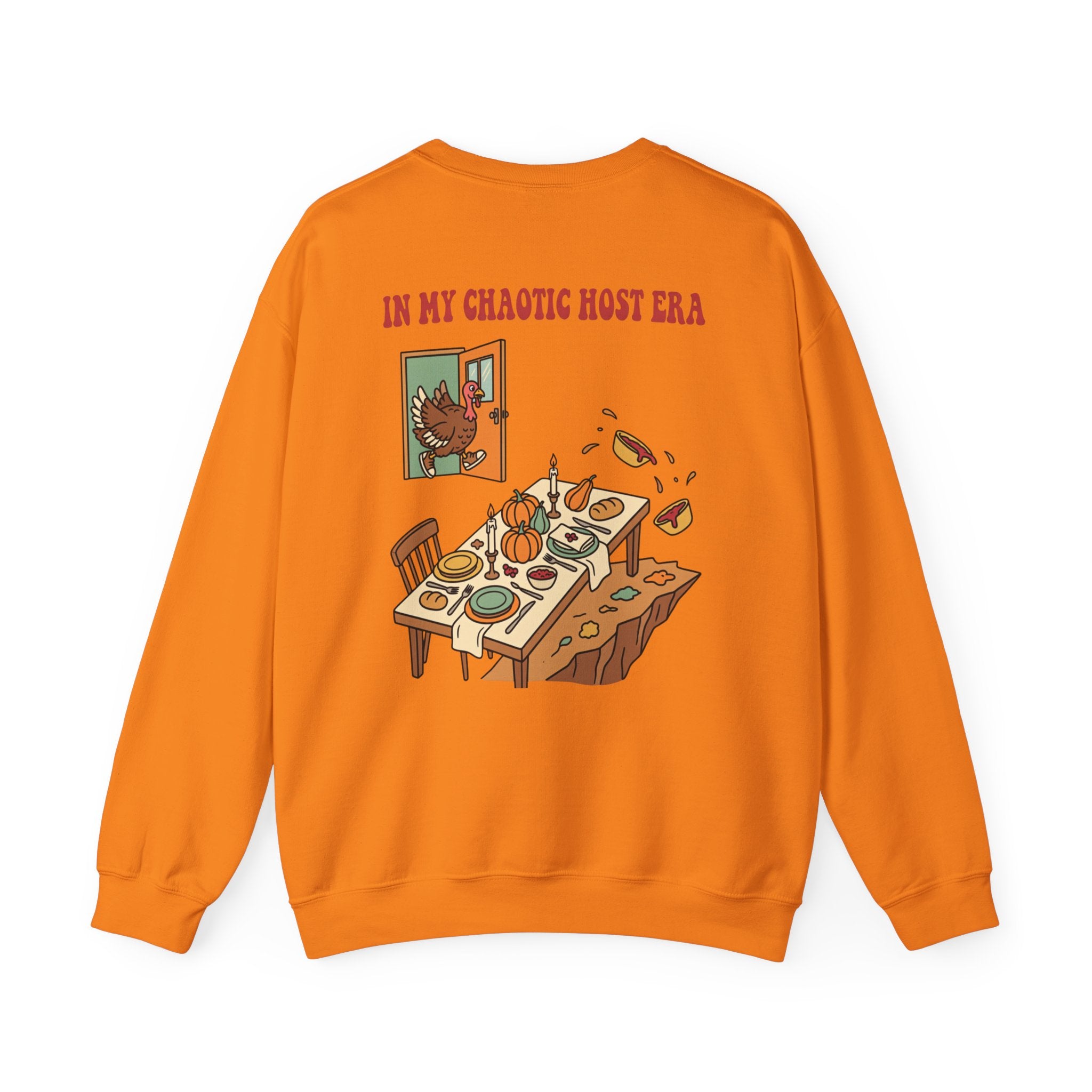 Funny Thanksgiving Host Crewneck Sweatshirt — My Table Seats 6 My Anxiety Seats 12 Gift Pullover