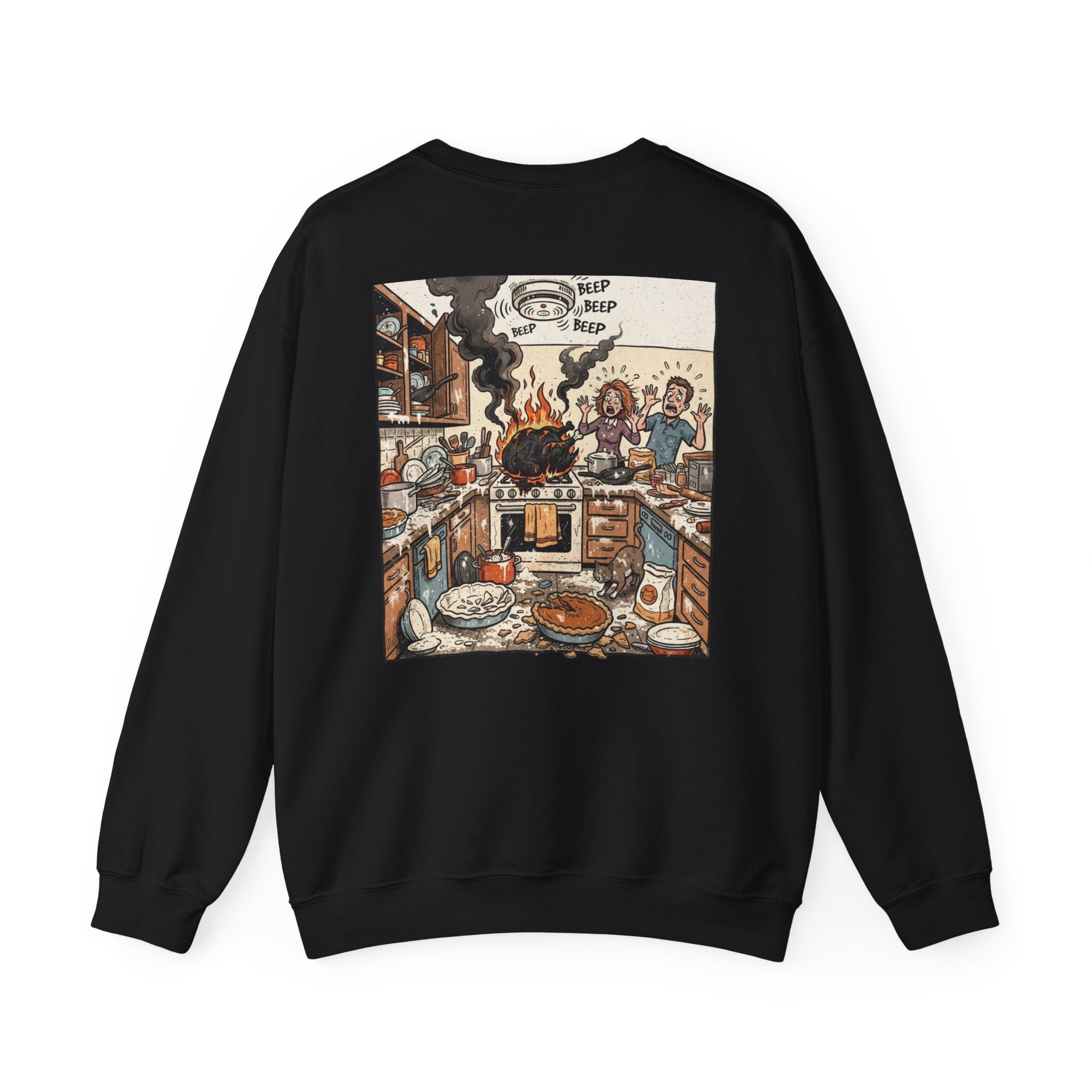 Funny Thanksgiving Chef Crewneck Sweatshirt — Certified Thanksgiving Chef Kitchen Disaster Humor Gift Pullover