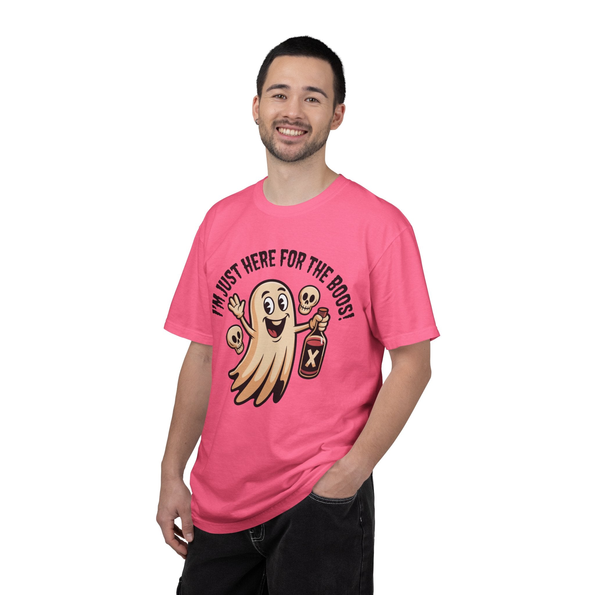 Halloween Ghost T‑Shirt — "I'm Just Here for the Boos!" Funny Party Tee