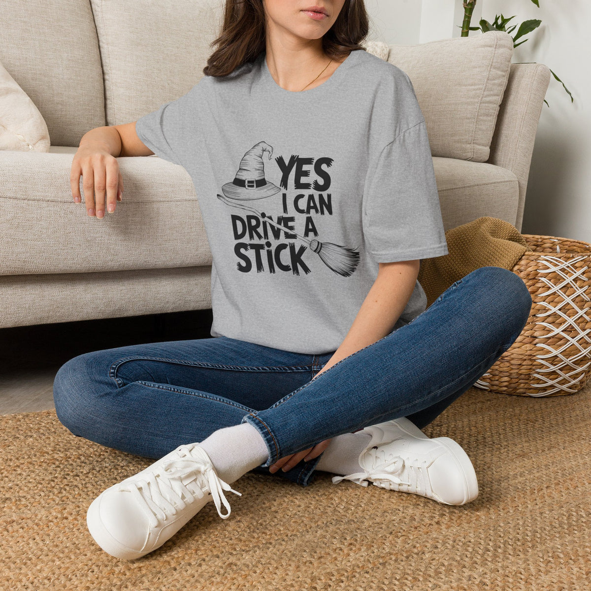 Witch Hat Tee - "Yes I Can Drive a Stick" Halloween T-Shirt