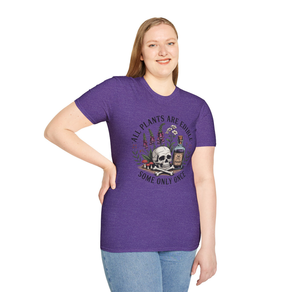 All Plants Are Edible T-Shirt — Botanical Skull & Apothecary Graphic Tee